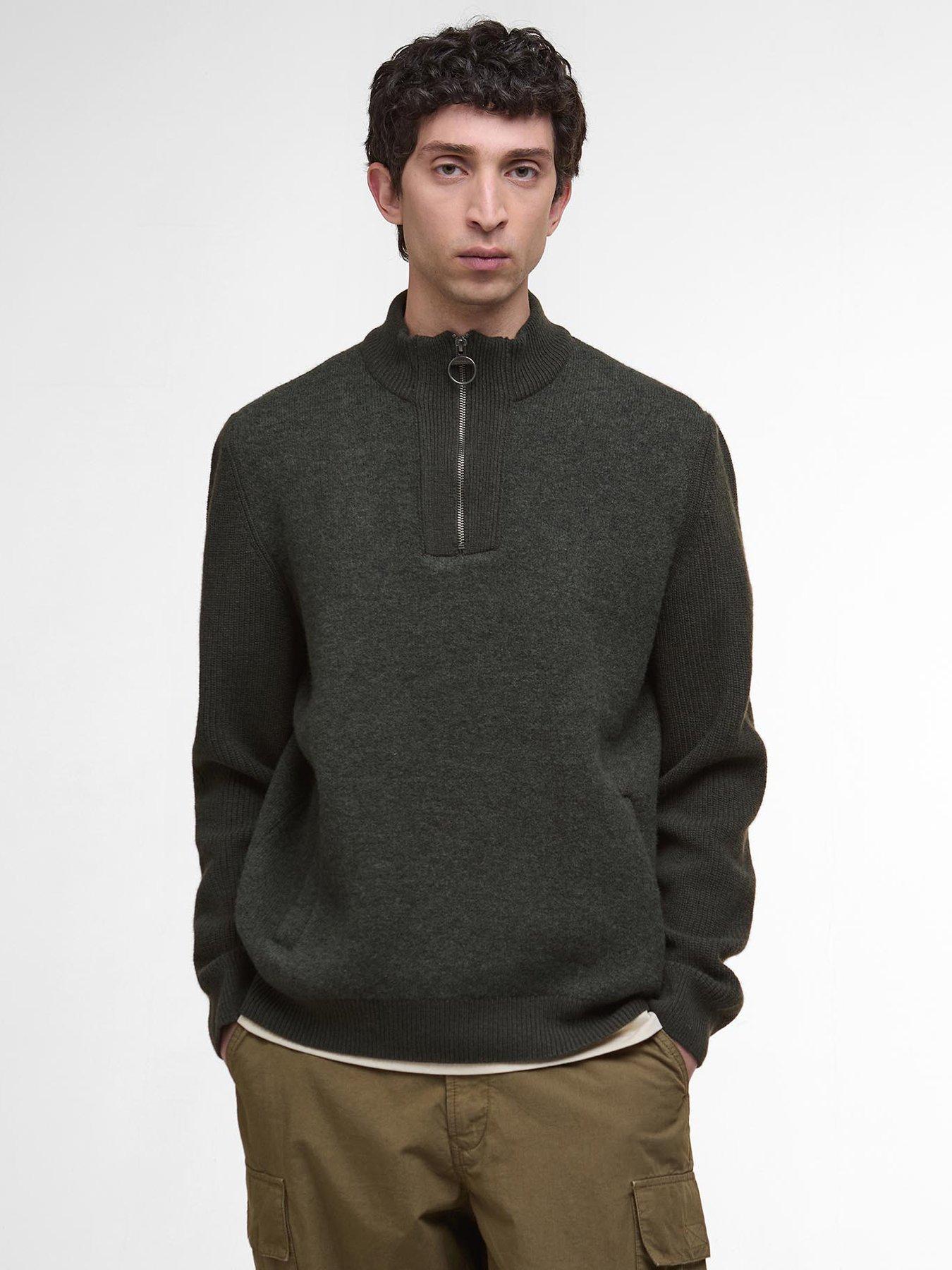 Barbour Milburn Half Zip Knitted Jumper - Dark Grey