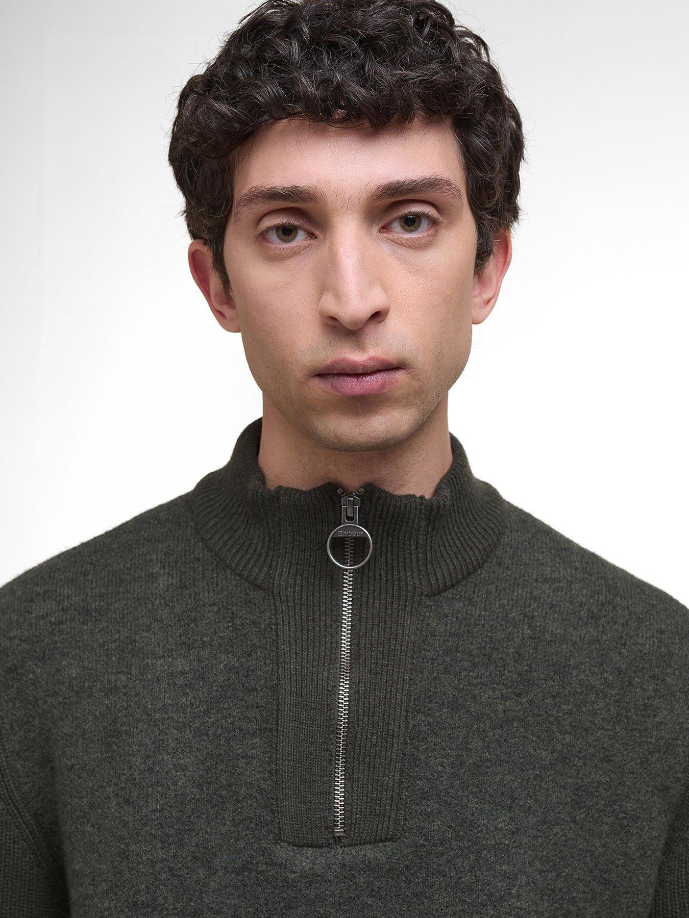 Image 4 of 6 of Barbour Milburn Half Zip Knitted Jumper - Green