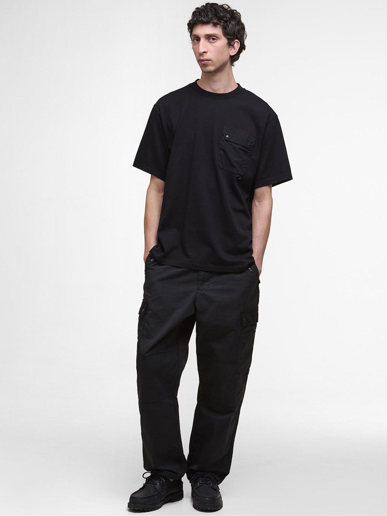 Image 3 of 6 of Barbour Leazes Pocket Detail T-Shirt - Black