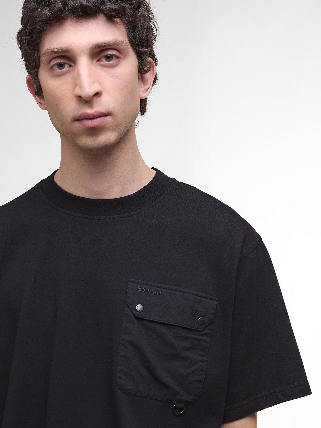 Image 4 of 6 of Barbour Leazes Pocket Detail T-Shirt - Black