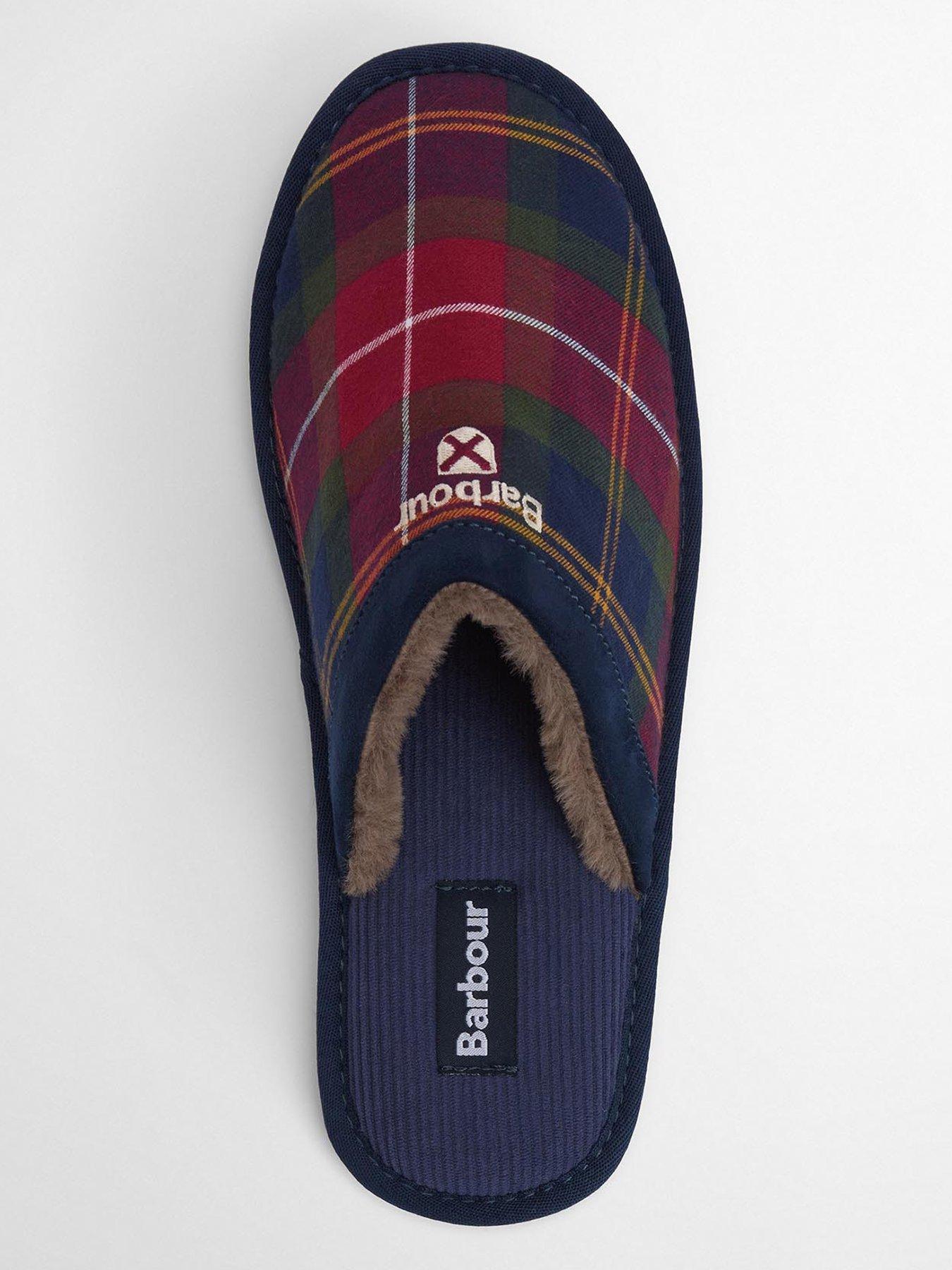 Image 4 of 6 of Barbour Everitt Mule Faux Suede Slippers - Navy