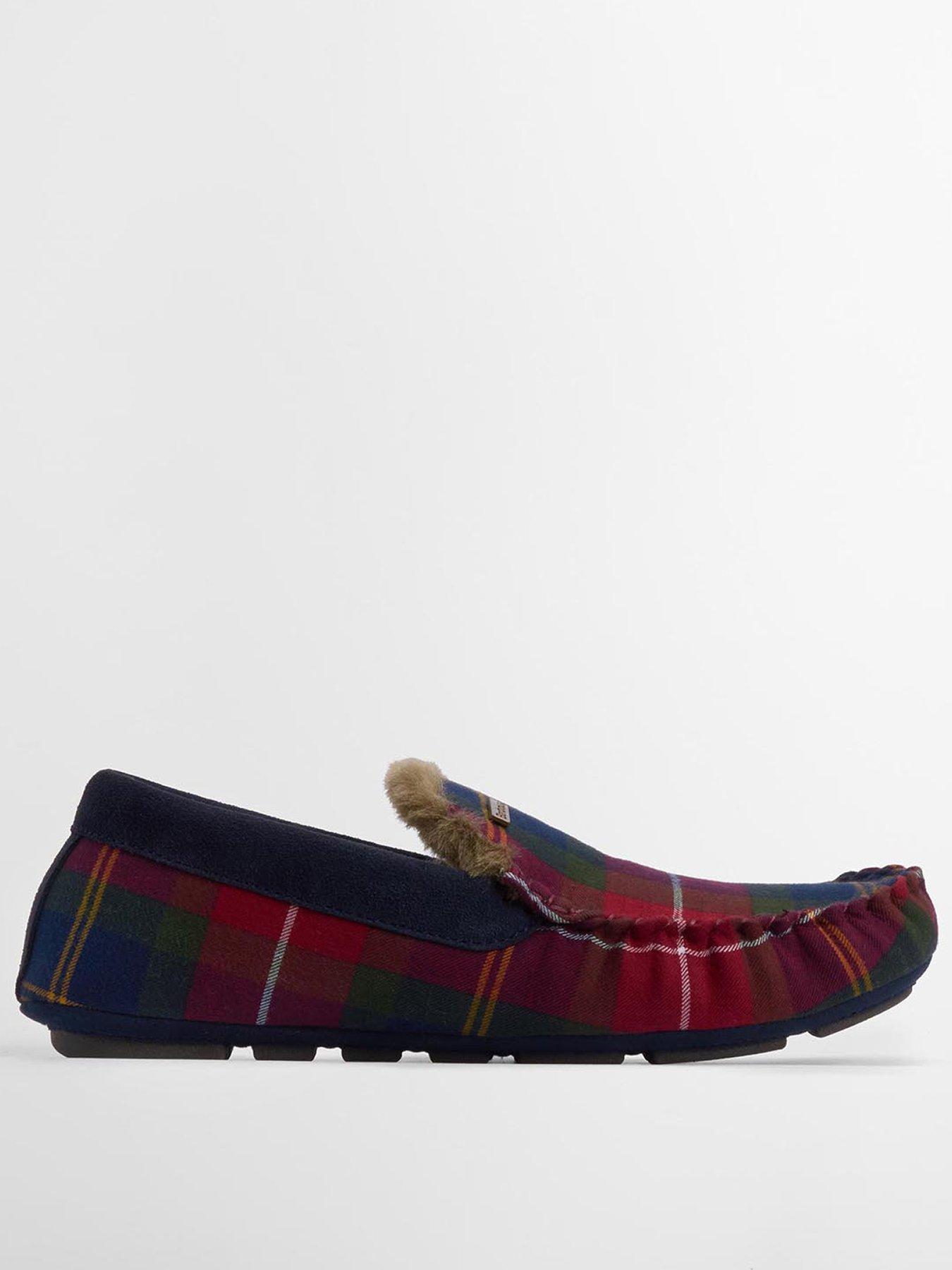 Barbour Monty Tartan Moccasin Slippers - Navy