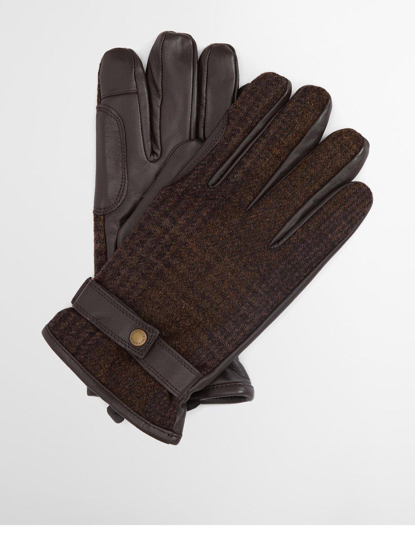  image of barbour-deveron-tweed-knitted-gloves-brown
