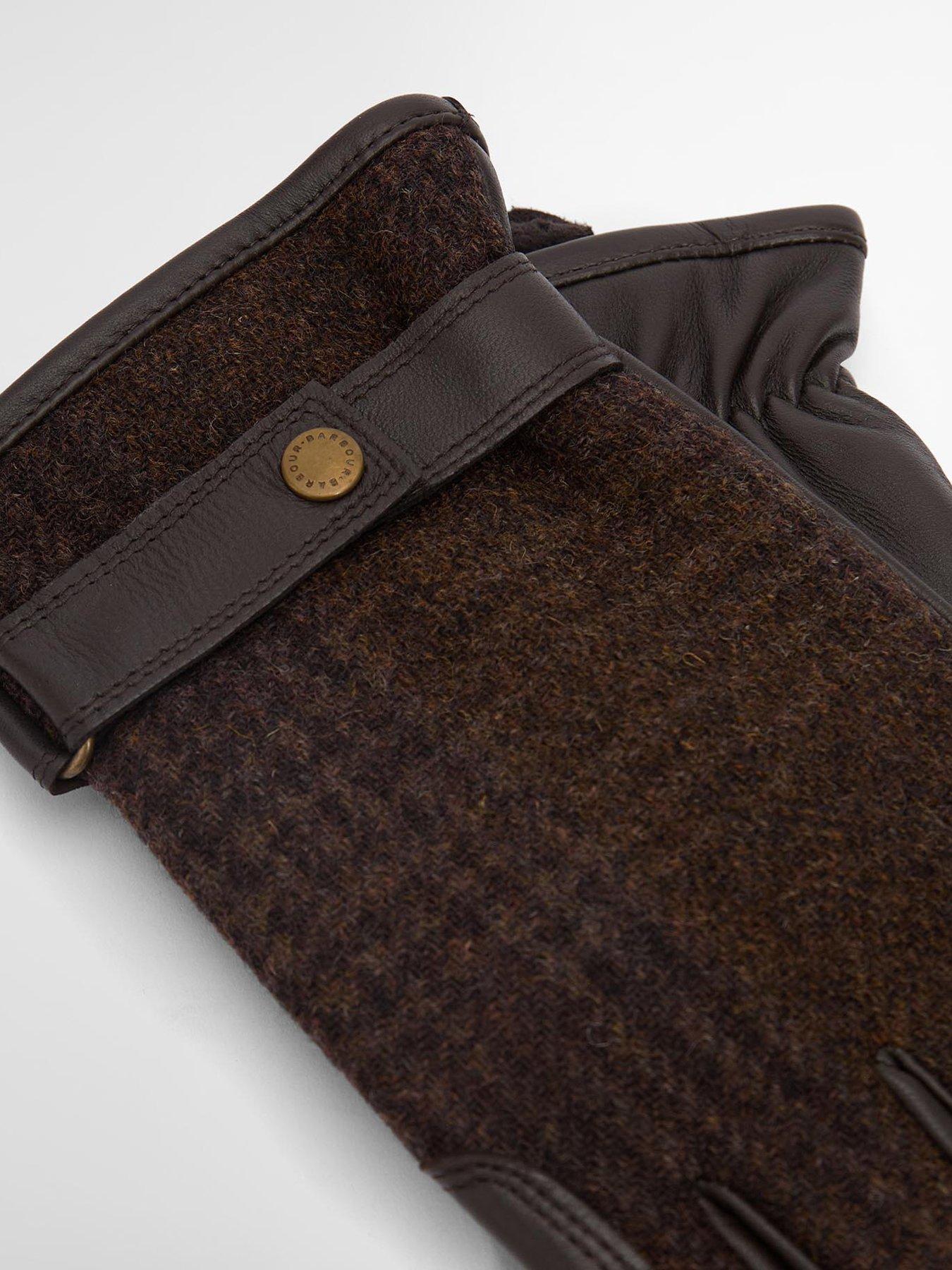  image of barbour-deveron-tweed-knitted-gloves-brown