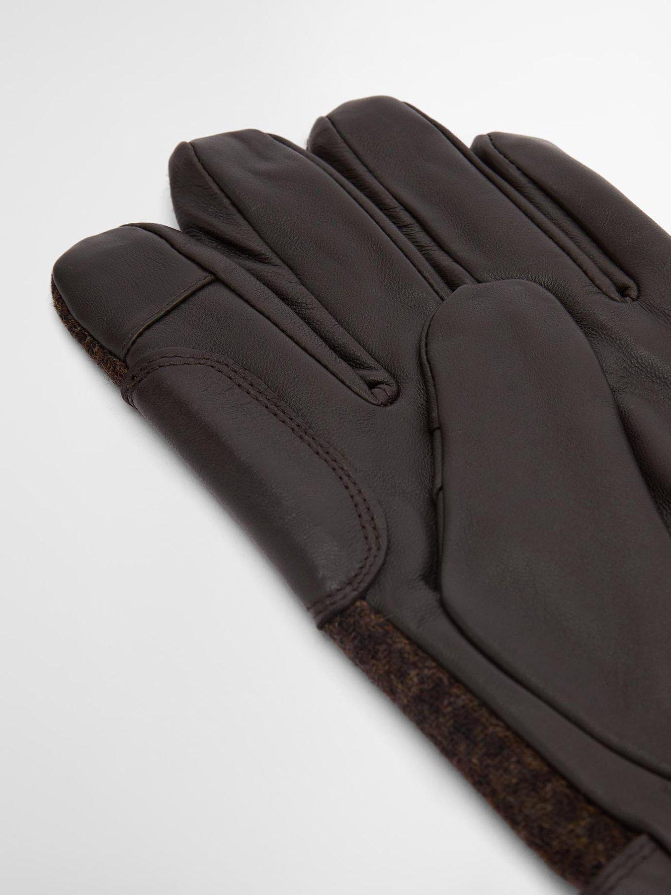 image of barbour-deveron-tweed-knitted-gloves-brown