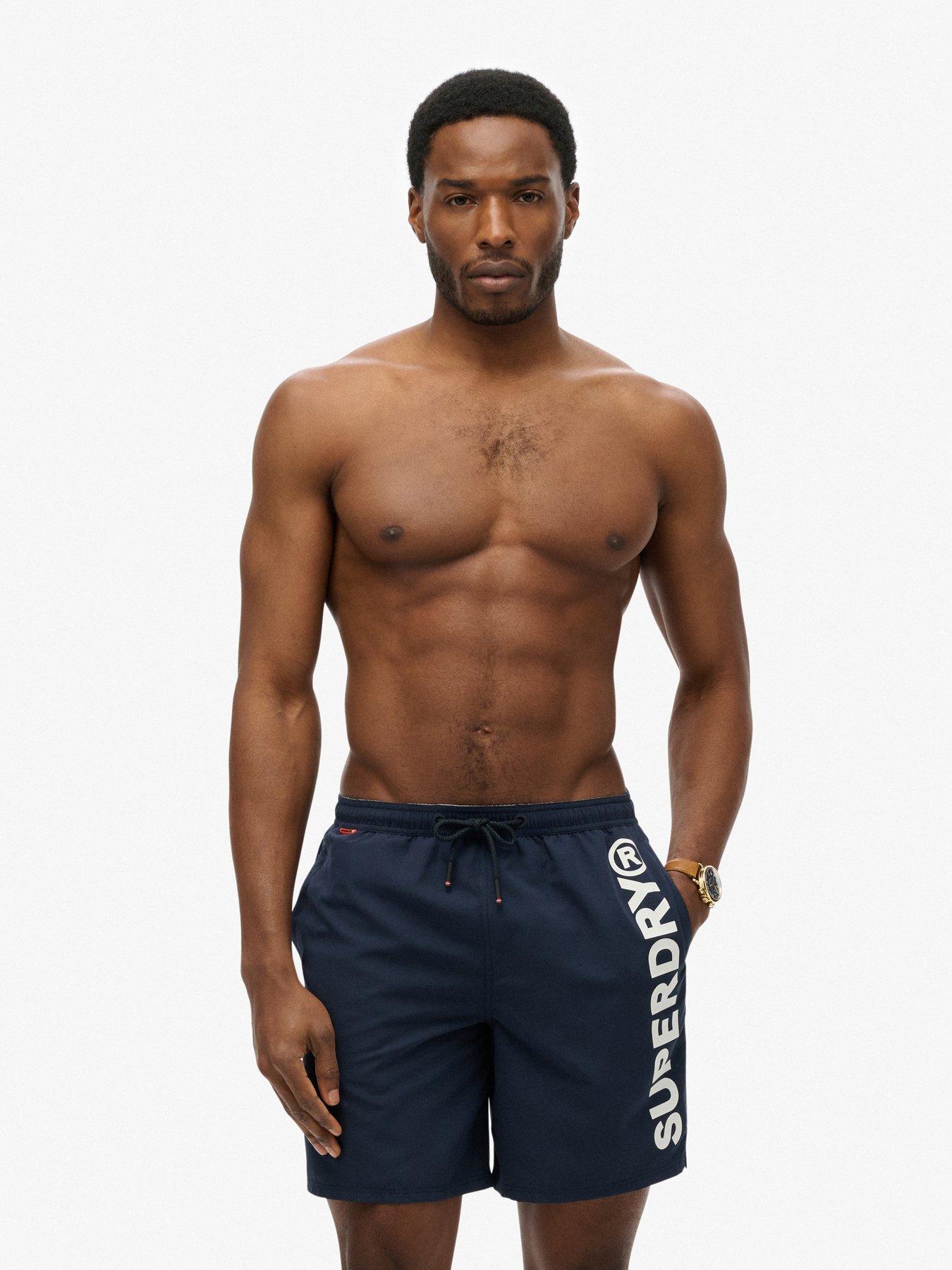 Image 1 of 6 of Superdry Sport Graphic 17 Inch Swim Shorts - Black
