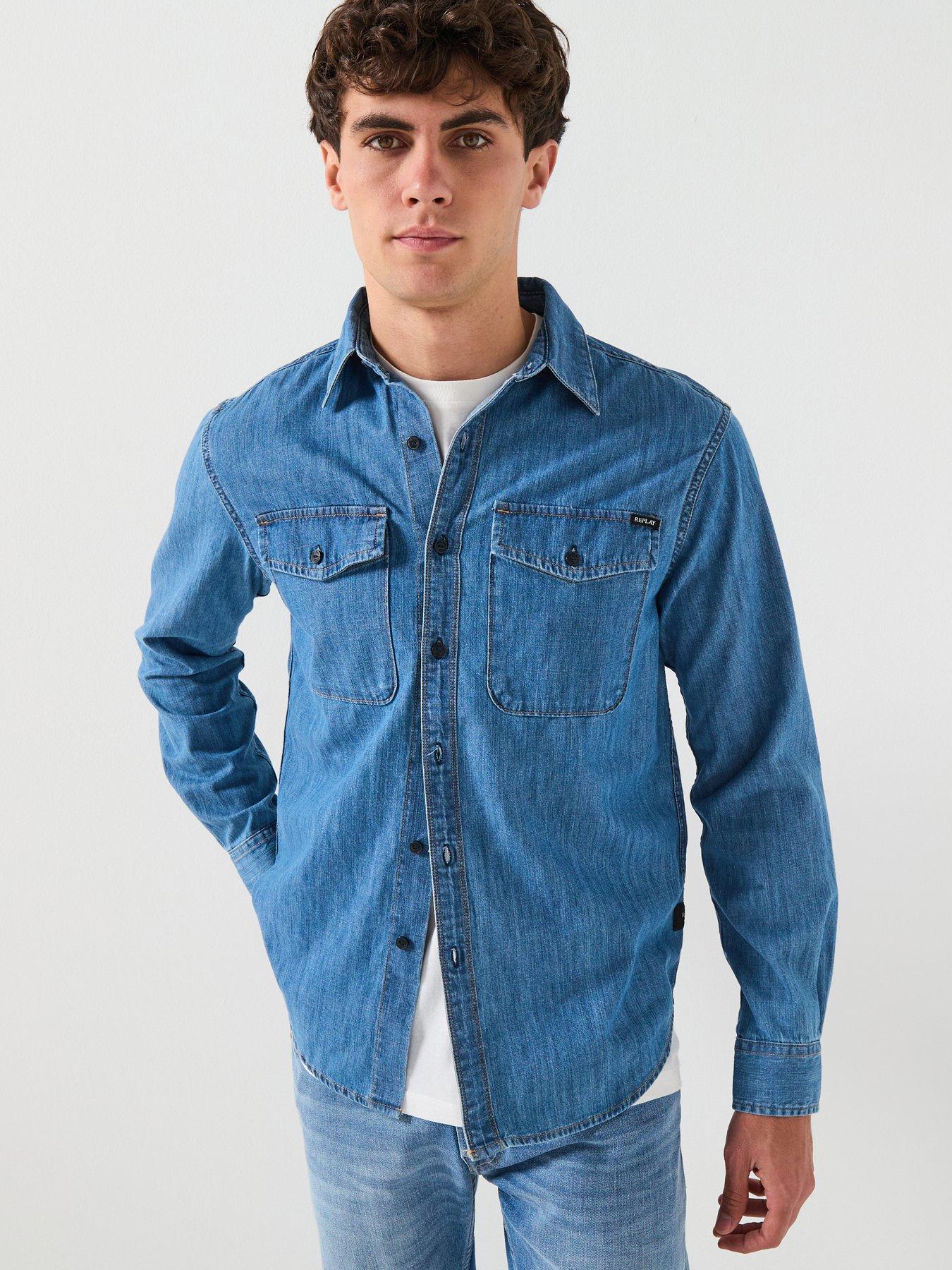 Replay Double Pocket Denim Shirt - Blue