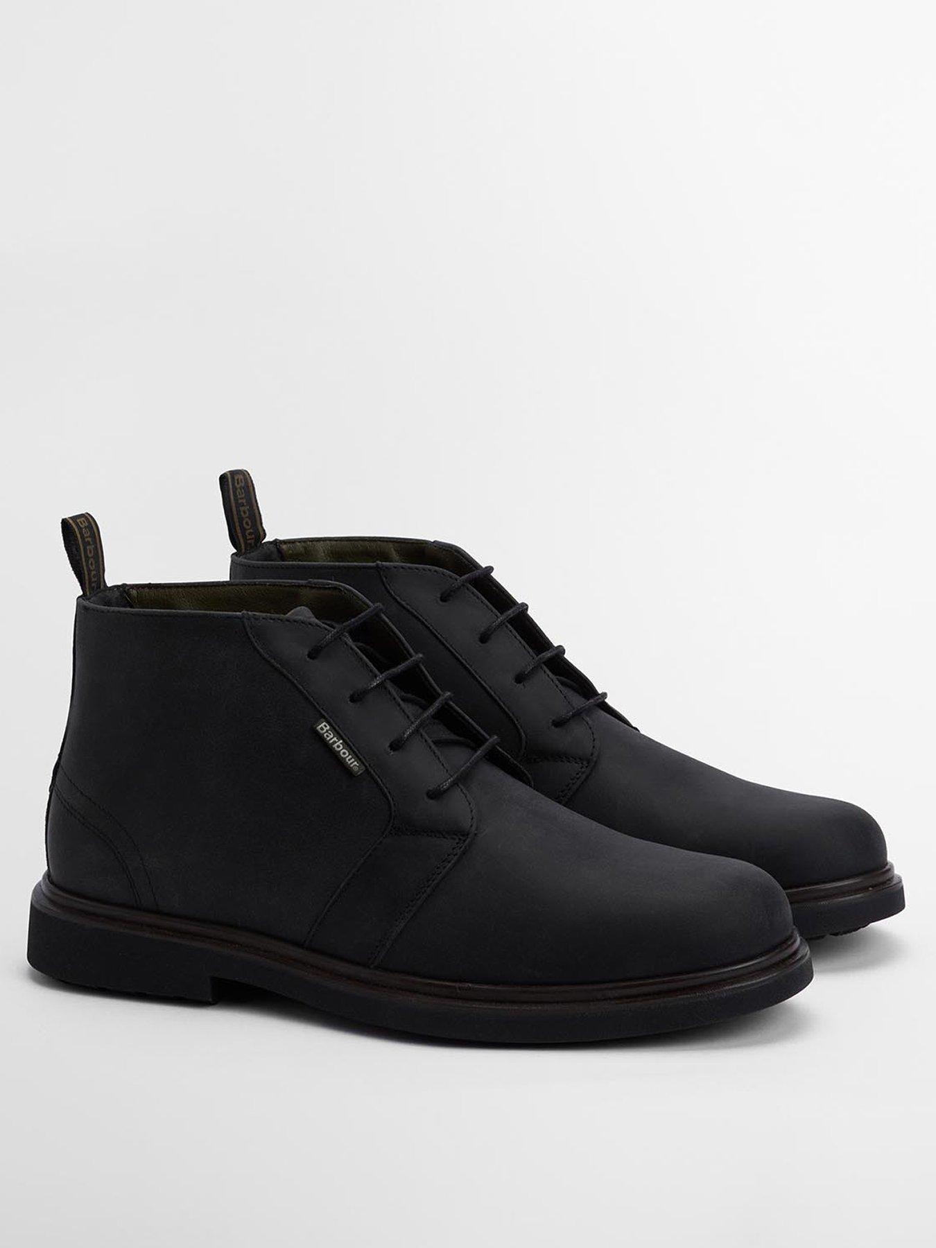 Image 2 of 6 of Barbour Meays Waxed Leather Chukka Boots - Black