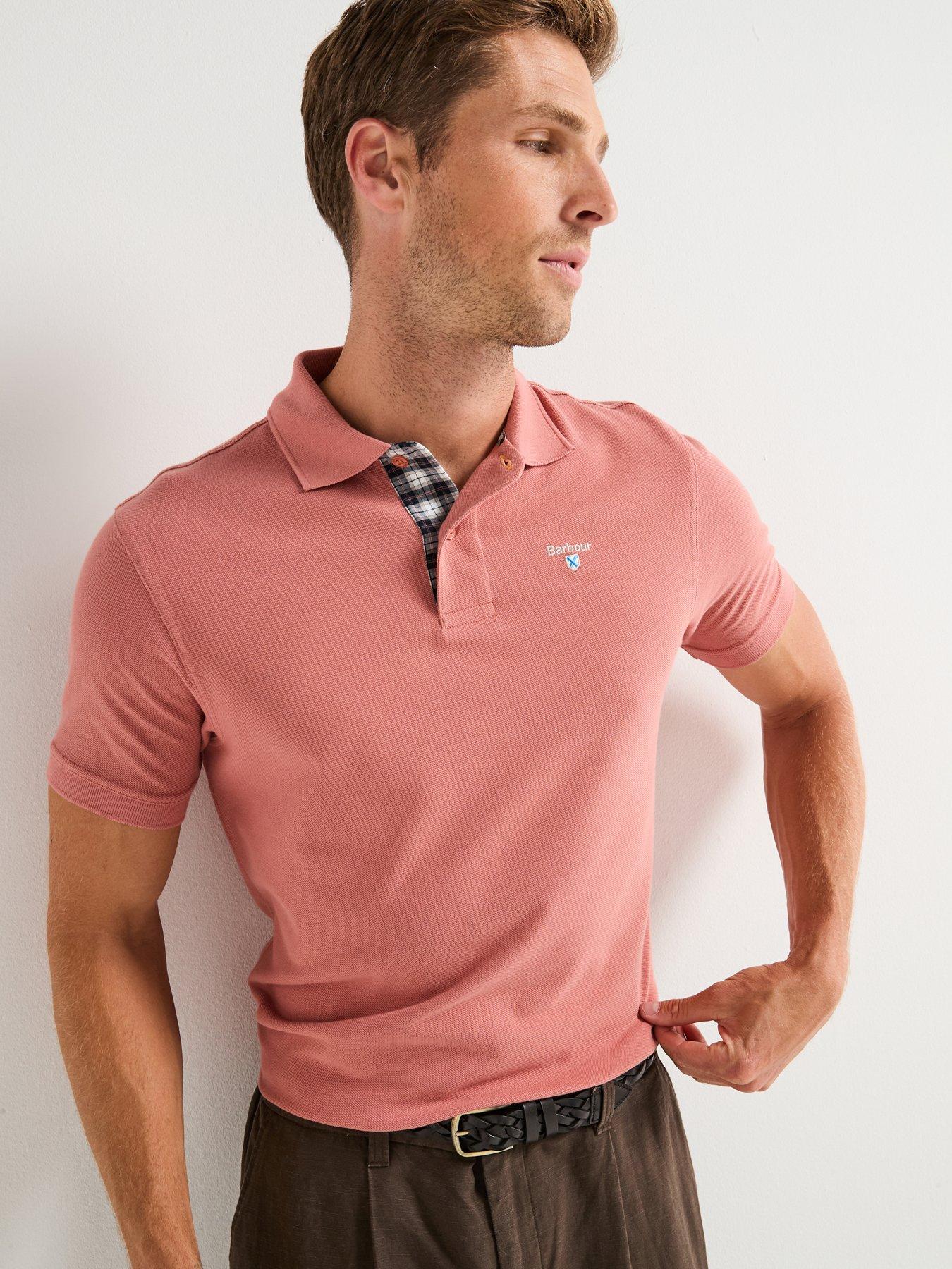 undefined Tartan Pique Polo Shirt - Pink