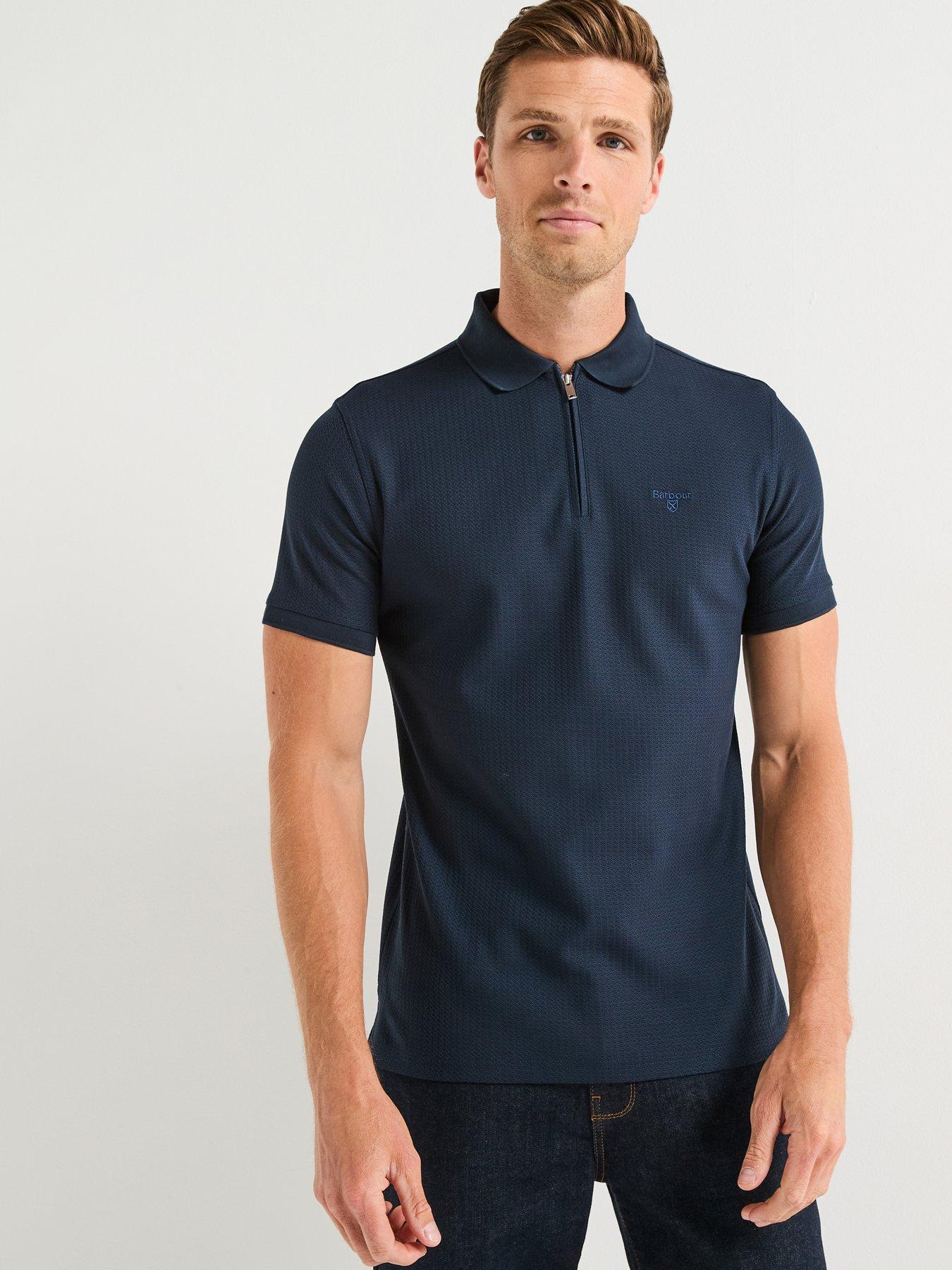 Image 1 of 5 of Barbour Backfield Tailored Polo Shirt - Navy