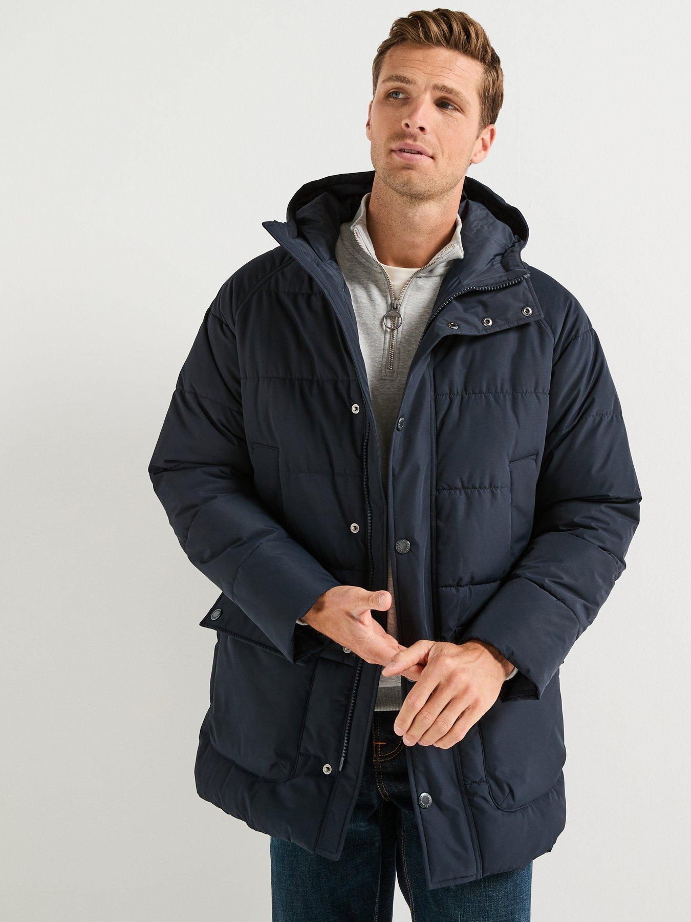  image of barbour-hooded-bedale-padded-jacket-navy