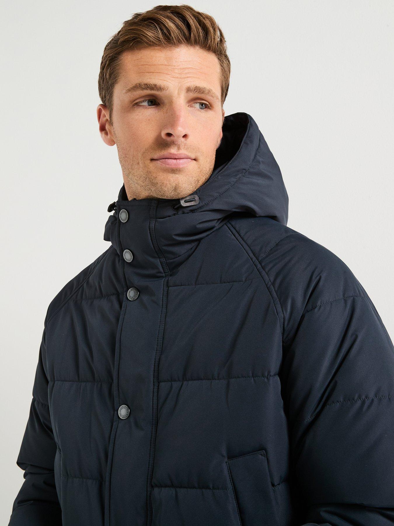  image of barbour-hooded-bedale-padded-jacket-navy
