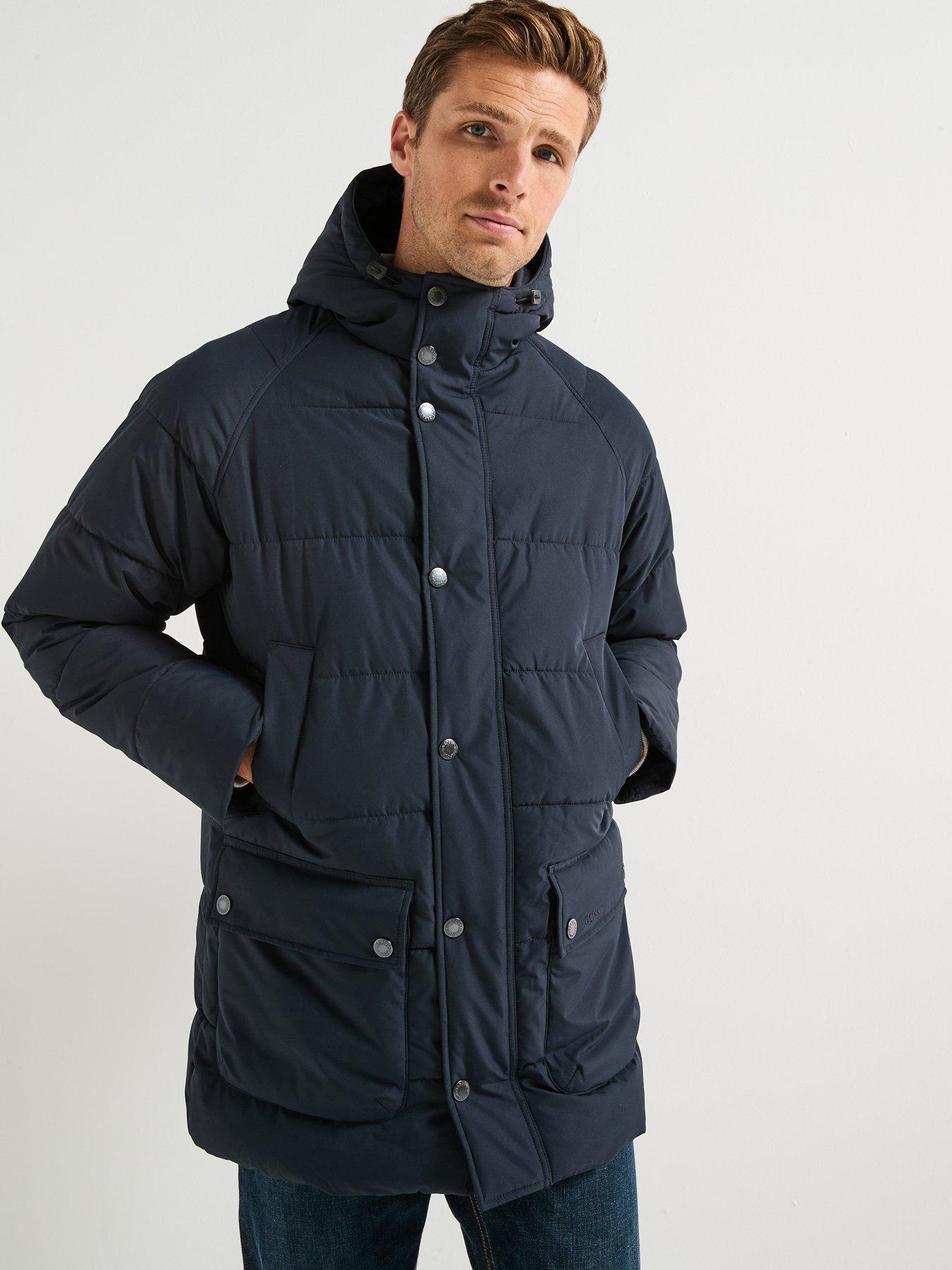  image of barbour-hooded-bedale-padded-jacket-navy