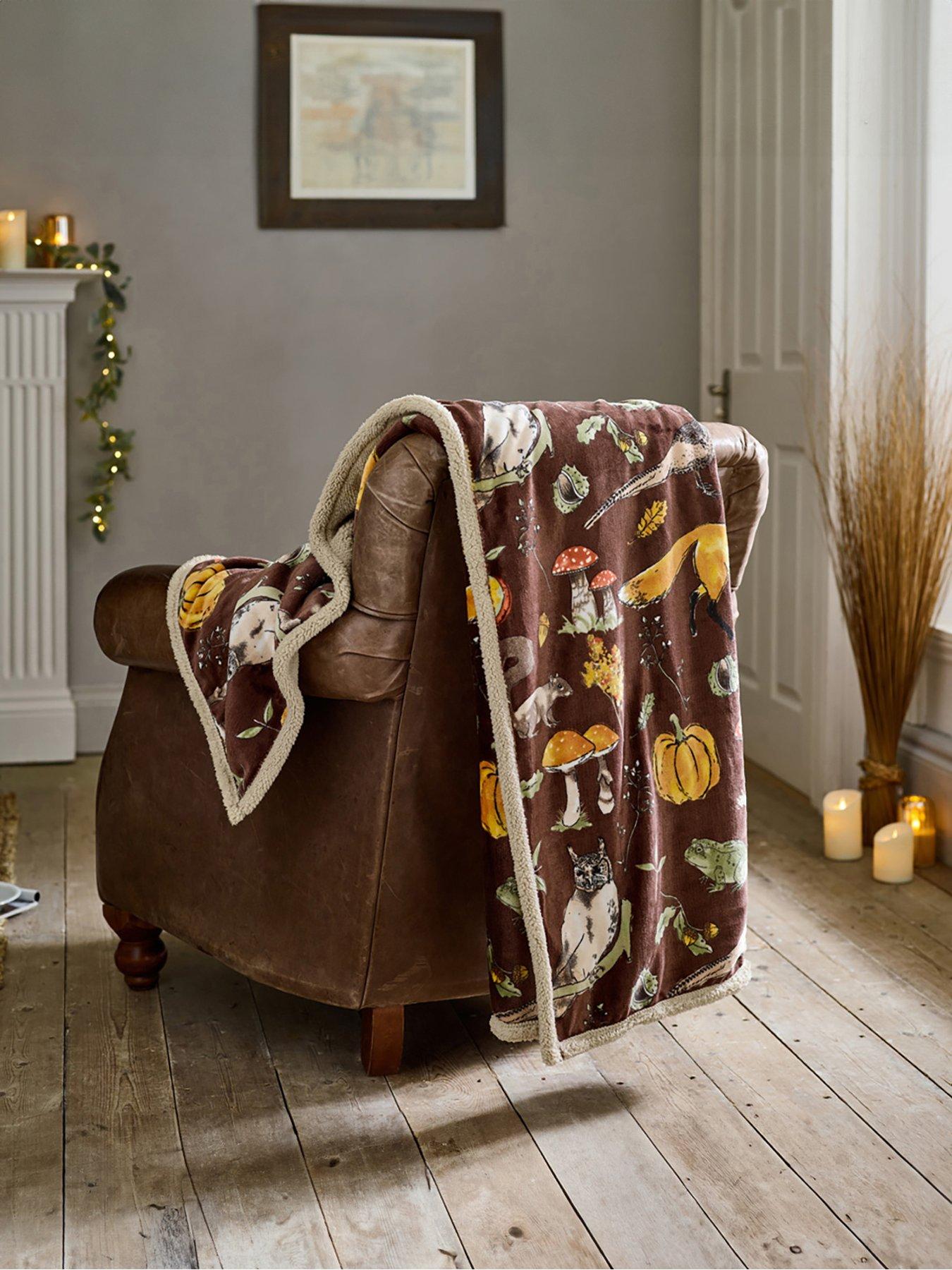 undefined Autumn Animals Sherpa Throw 130x170cm