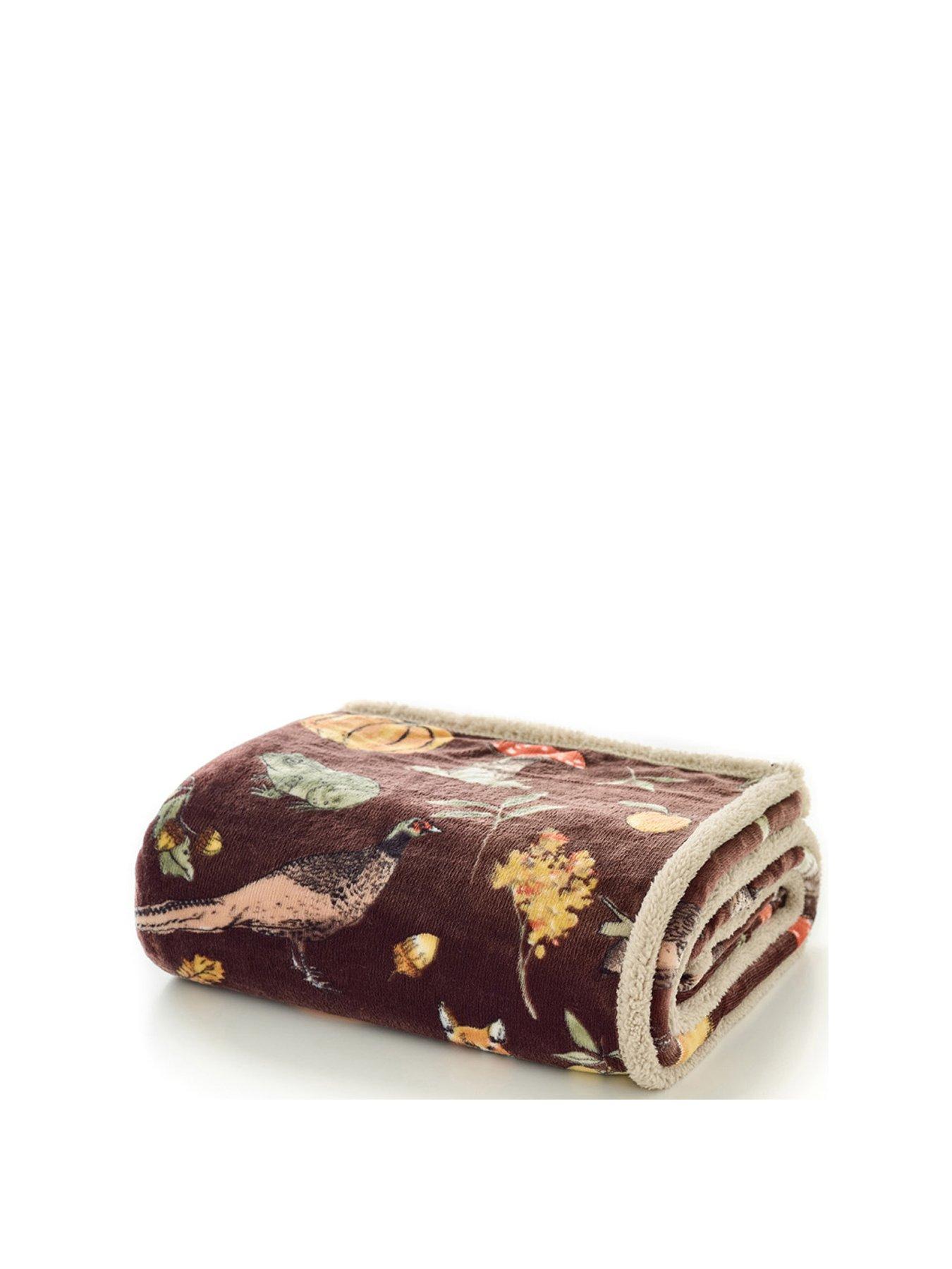 Image 2 of 3 of Deyongs Autumn Animals Sherpa Throw 130x170cm