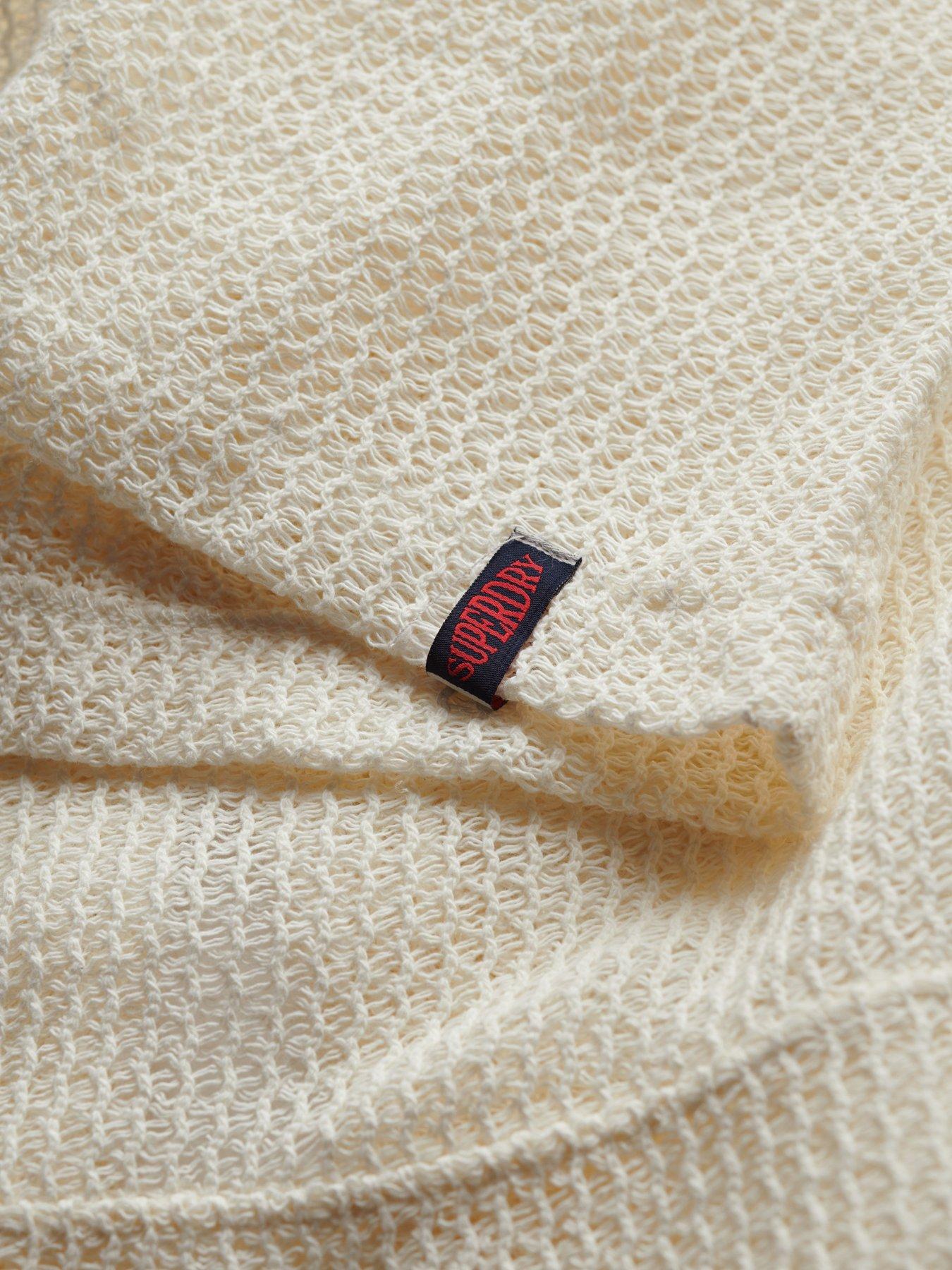 Image 5 of 5 of Superdry Knitted Texture Shirt - White