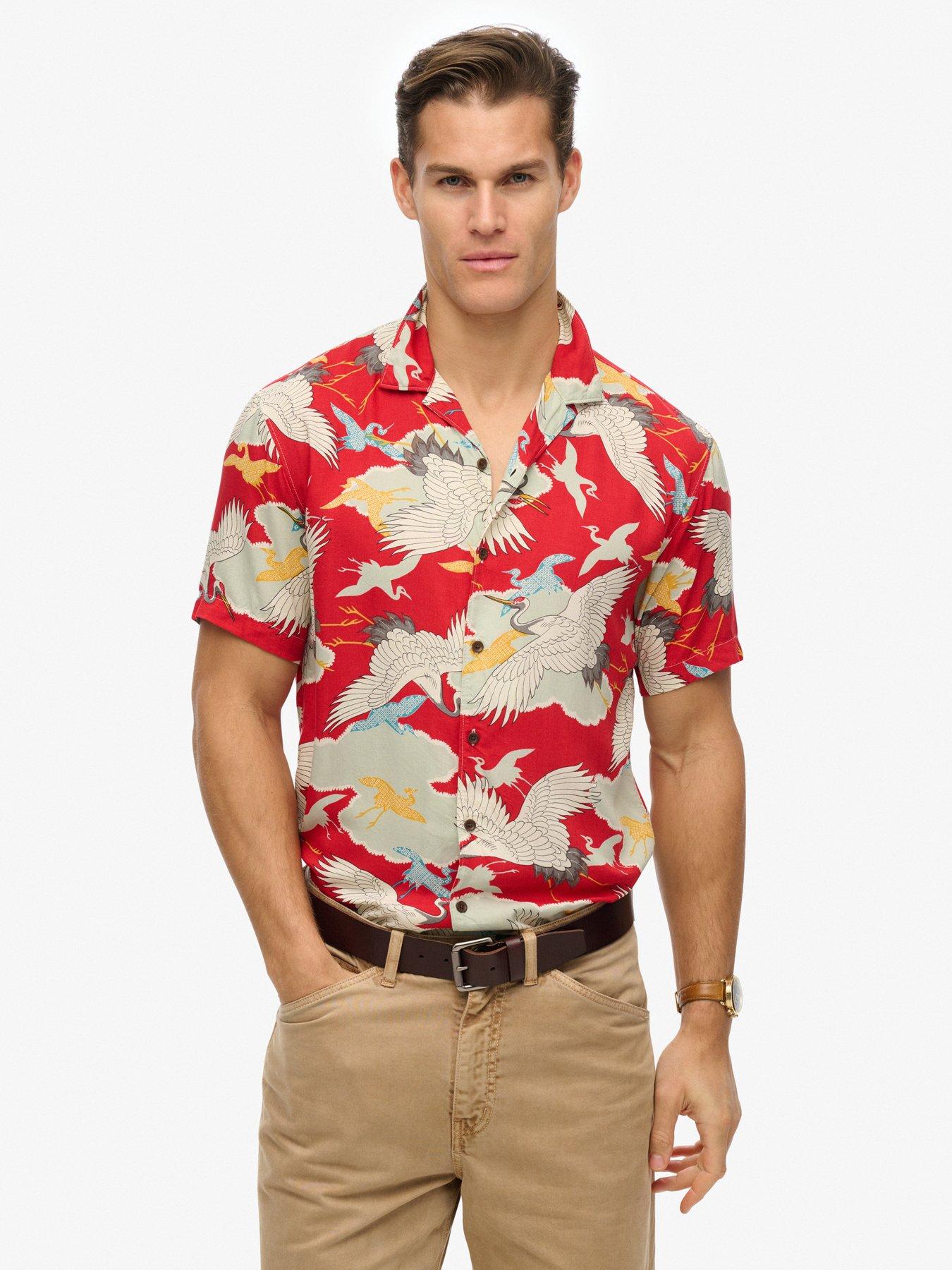 Image 1 of 5 of Superdry The Merchant Store Hawaiian Shirt - Red
