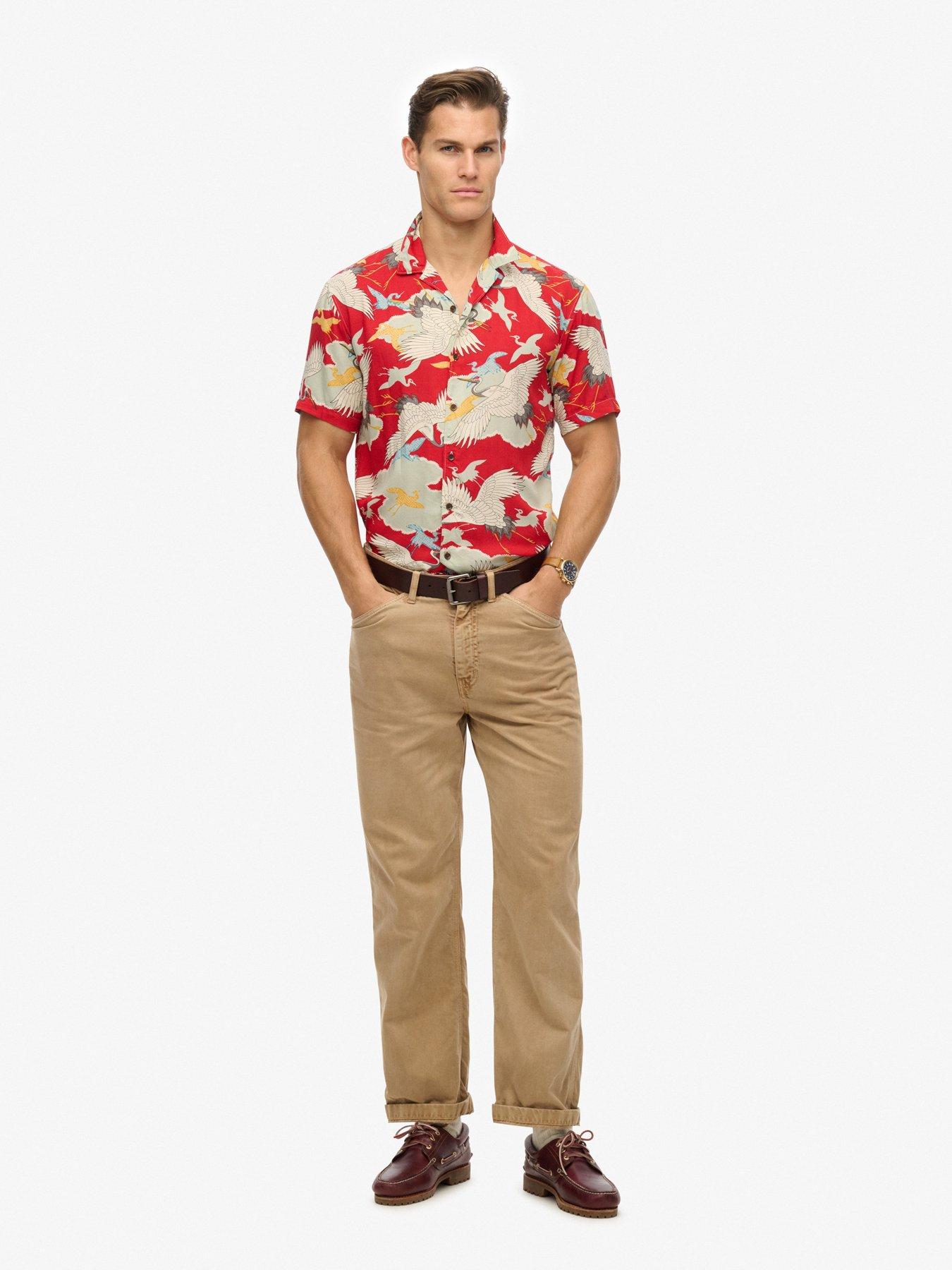 Image 3 of 5 of Superdry The Merchant Store Hawaiian Shirt - Red