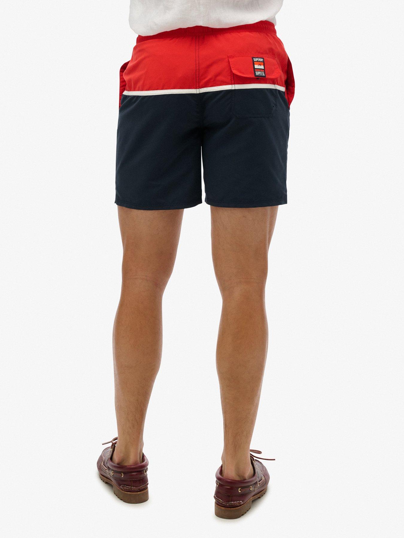 Image 2 of 6 of Superdry Nautical Logo 17 Inch Swim Shorts - Black/Red