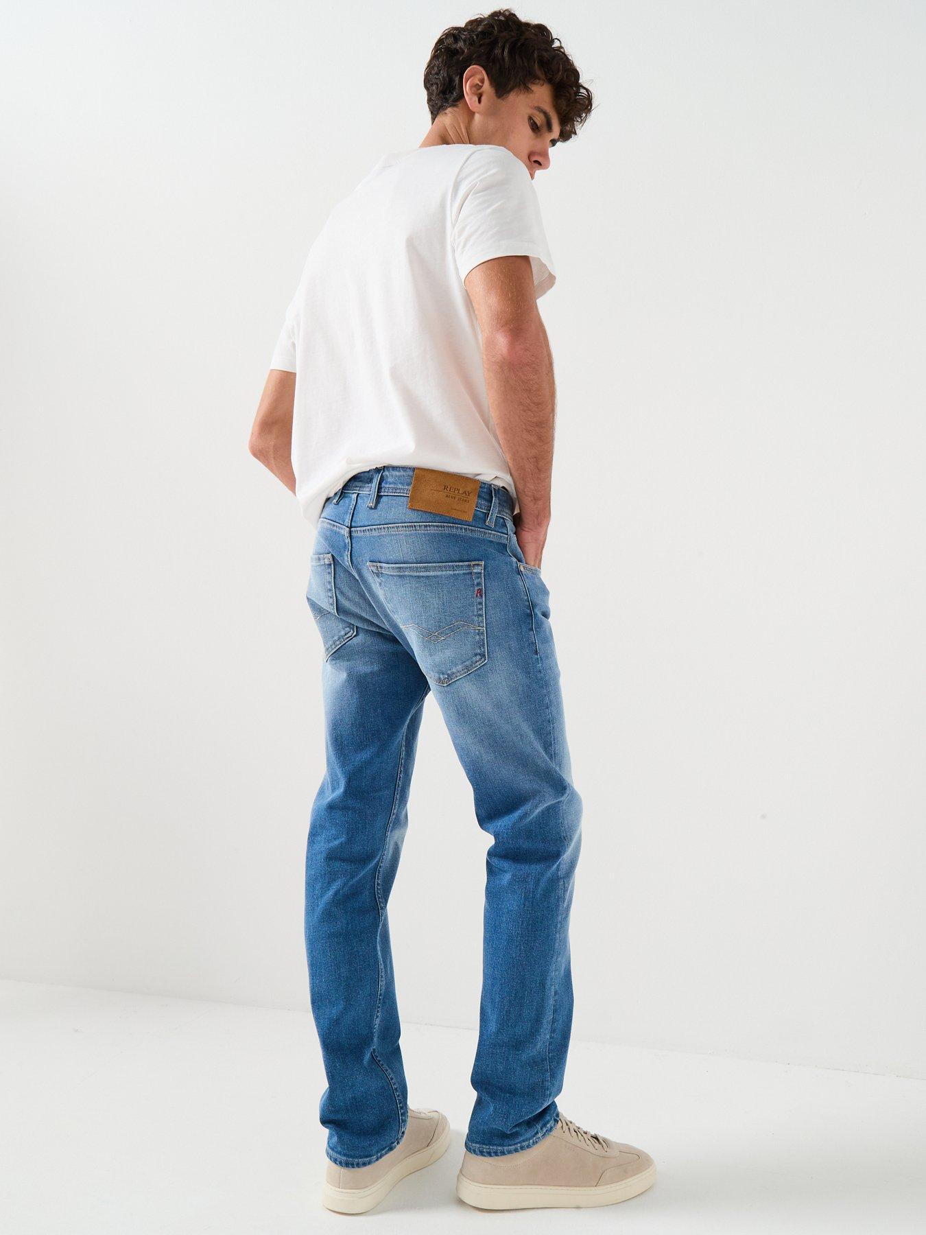 Image 2 of 6 of Replay Grover Straight Fit Jeans - Blue