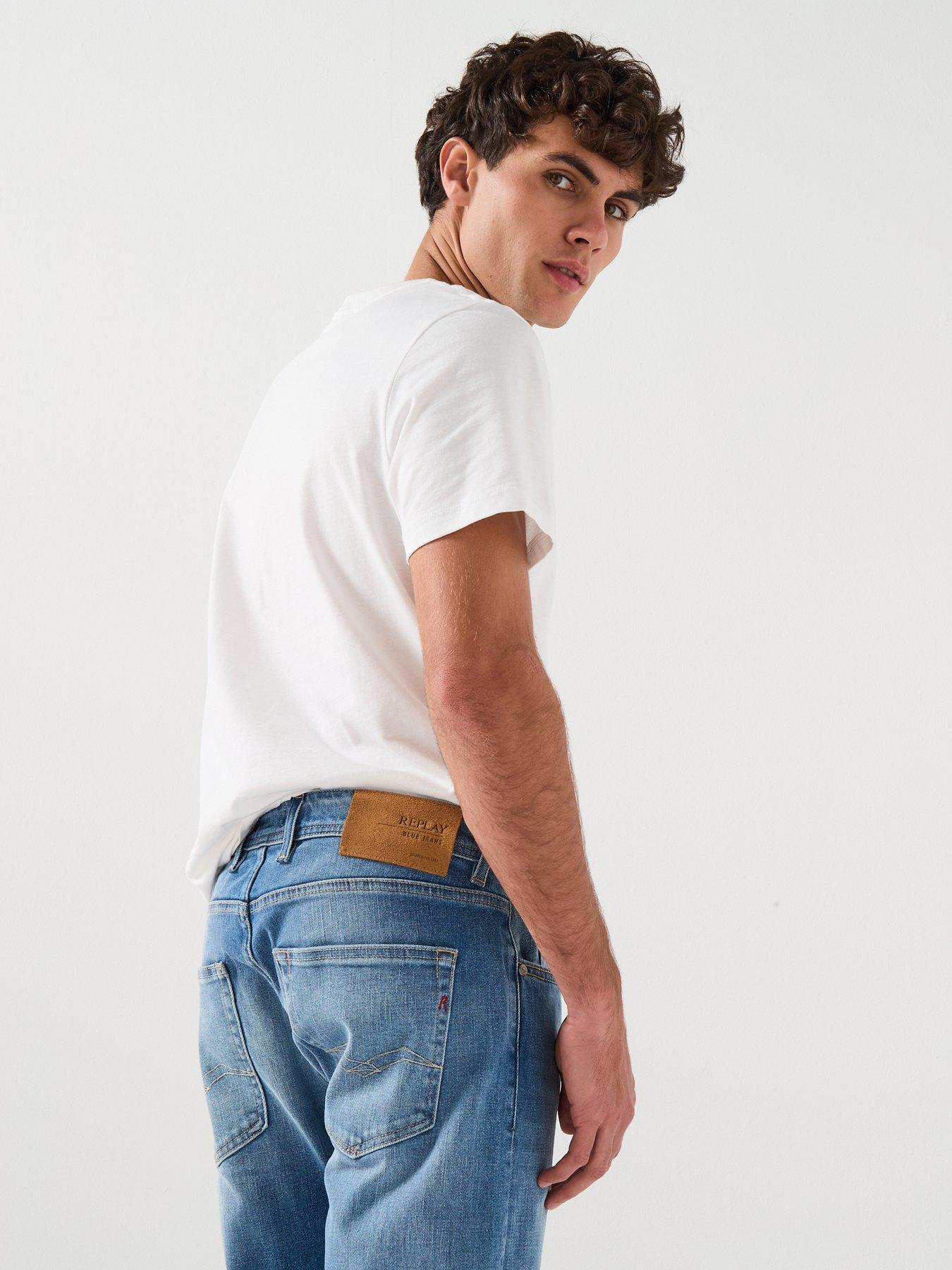 Image 4 of 6 of Replay Grover Straight Fit Jeans - Blue