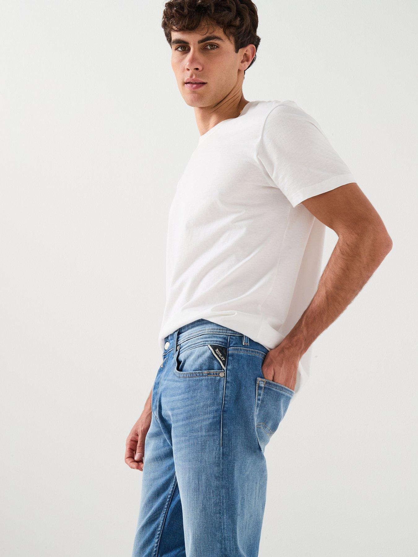  image of replay-grover-straight-fit-jeans-blue