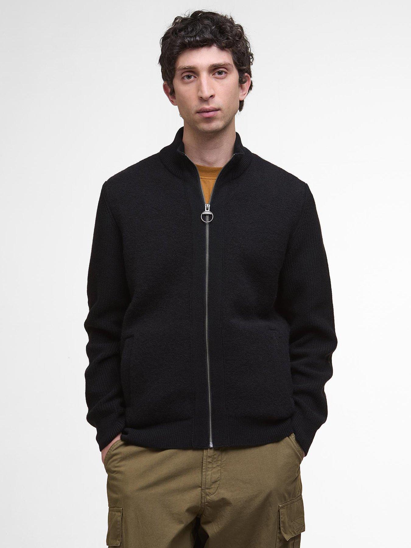 Barbour Milburn Zip Through Knitted Jumper - Black