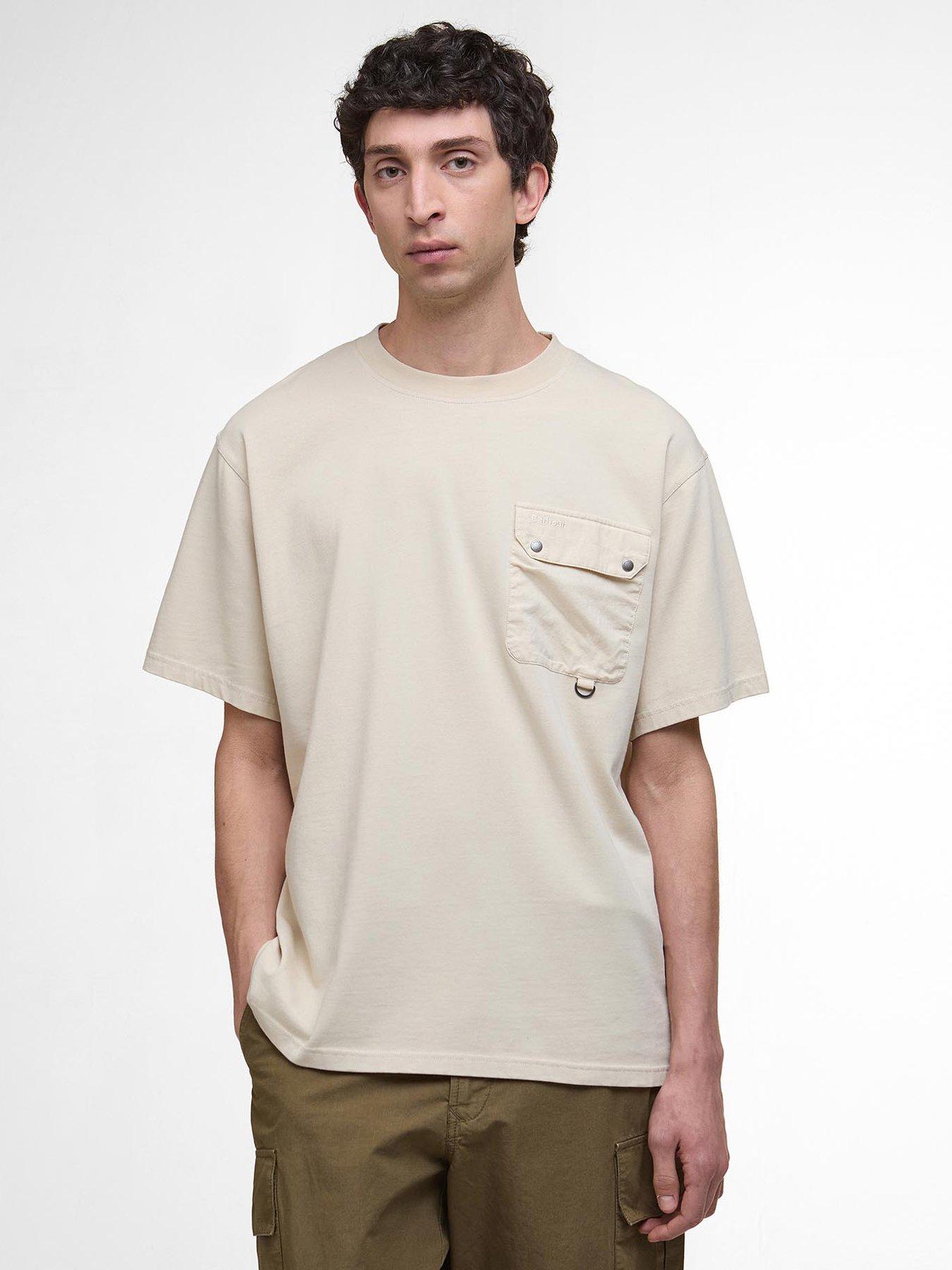 Image 1 of 6 of Barbour Leazes Pocket Detail T-Shirt - Off White