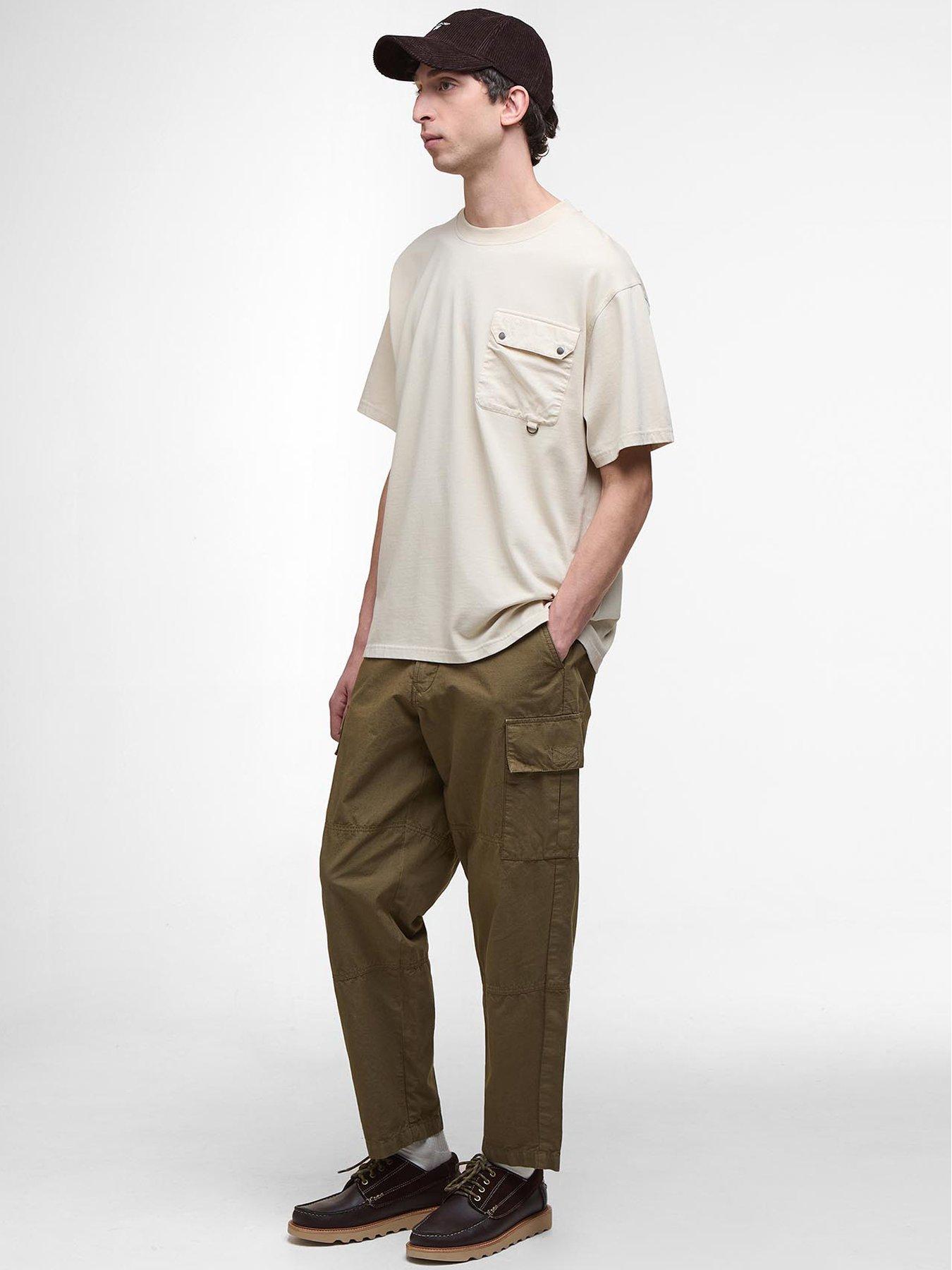 Image 3 of 6 of Barbour Leazes Pocket Detail T-Shirt - Off White