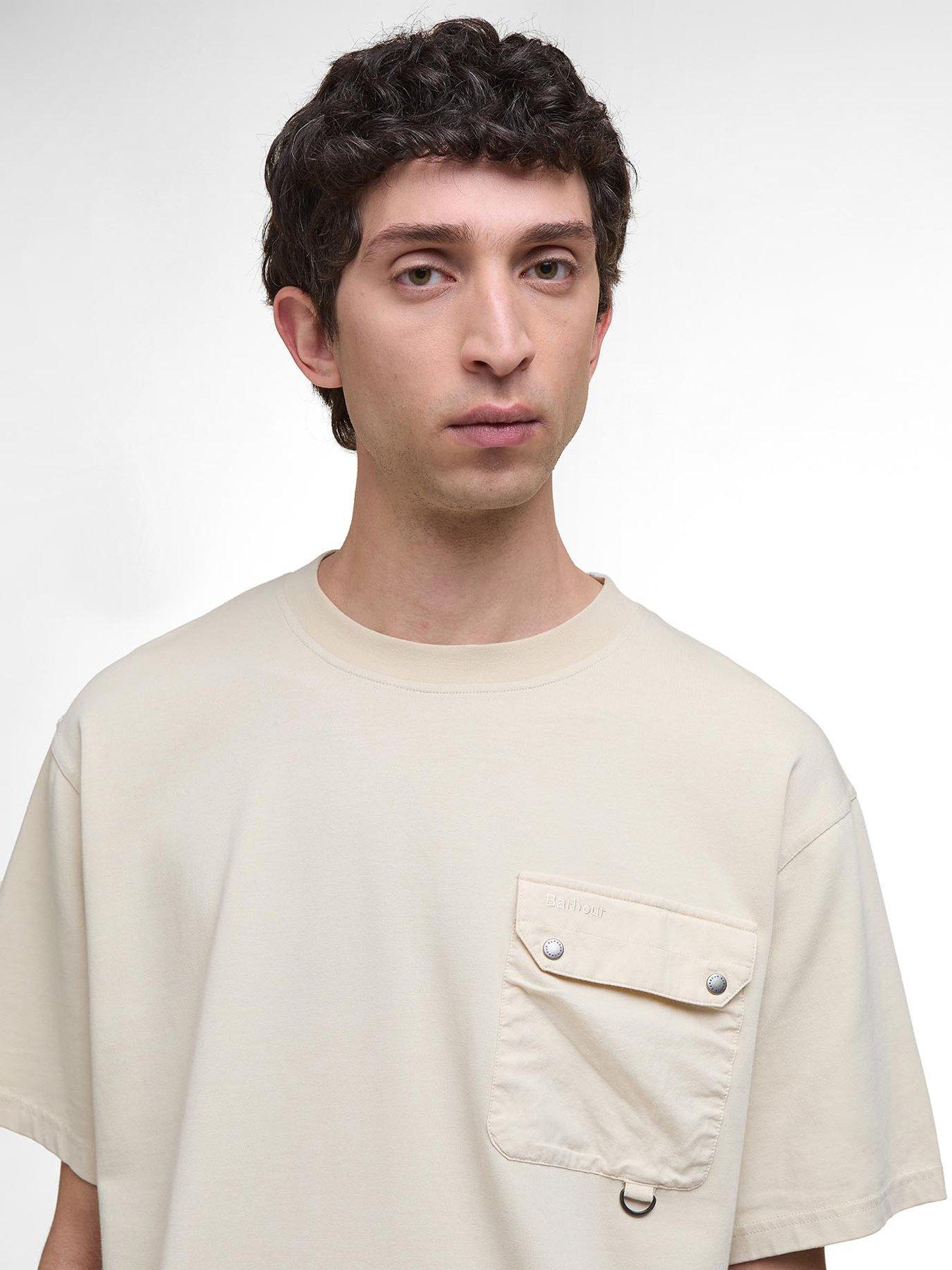 Image 4 of 6 of Barbour Leazes Pocket Detail T-Shirt - Off White