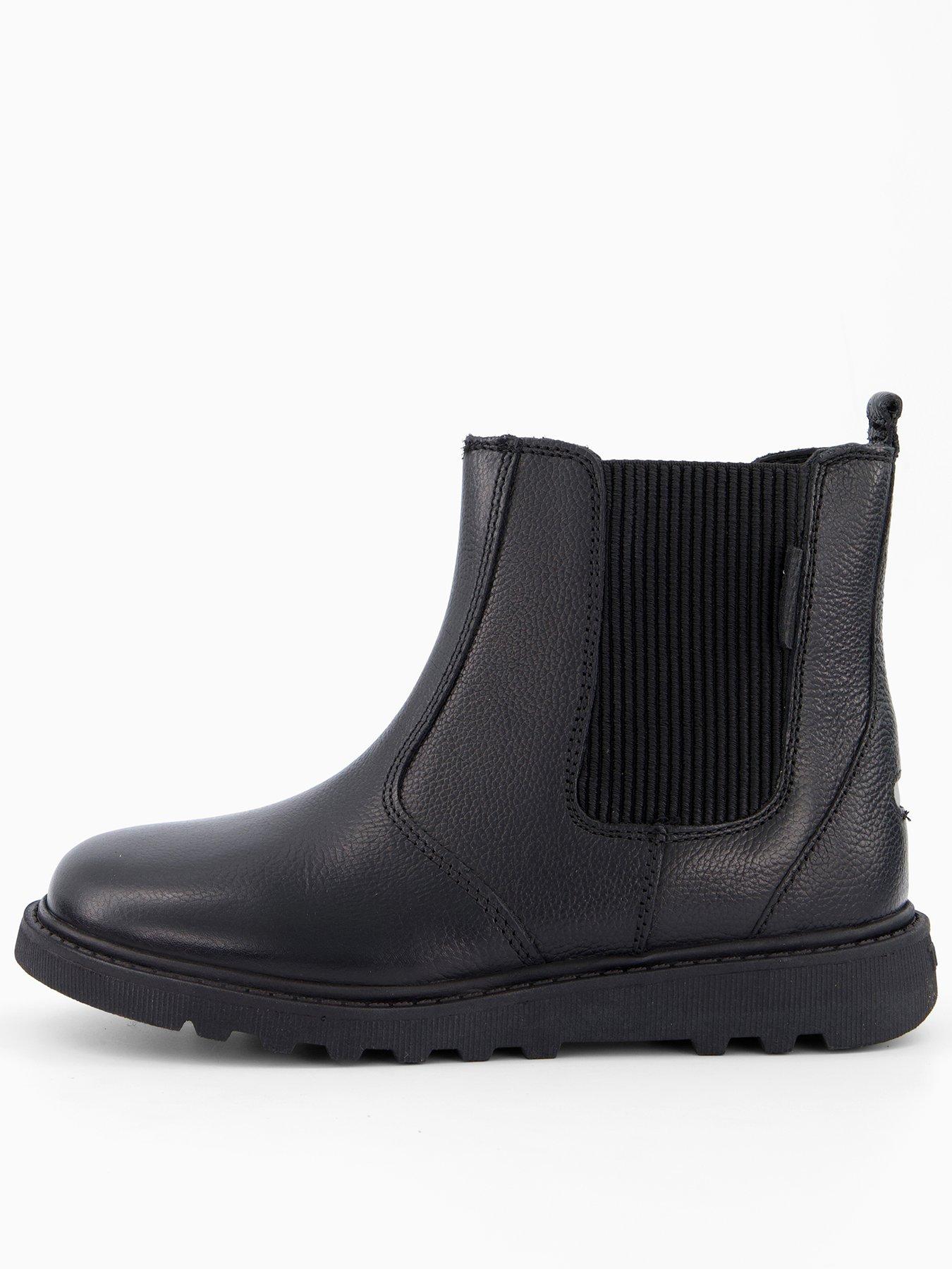 The Very Collection Girls Leather Pull On Ankle Boot - Black