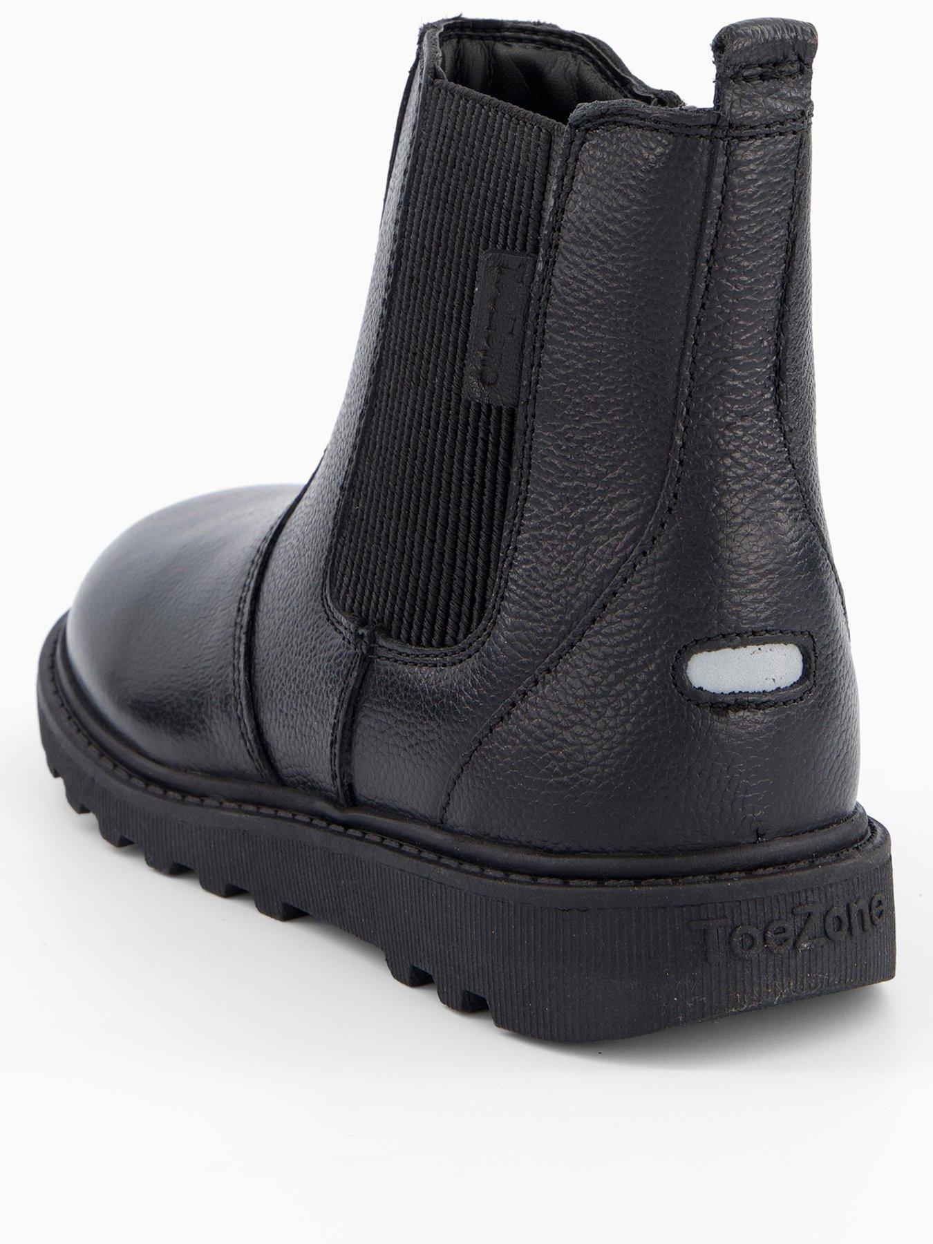  image of the-very-collection-toezone-girls-leather-black-zip-ankle-boot