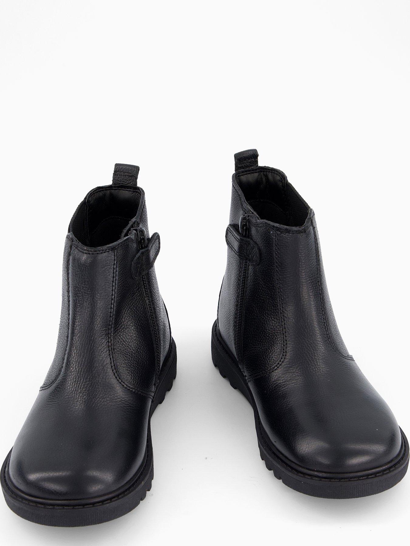  image of the-very-collection-toezone-girls-leather-black-zip-ankle-boot