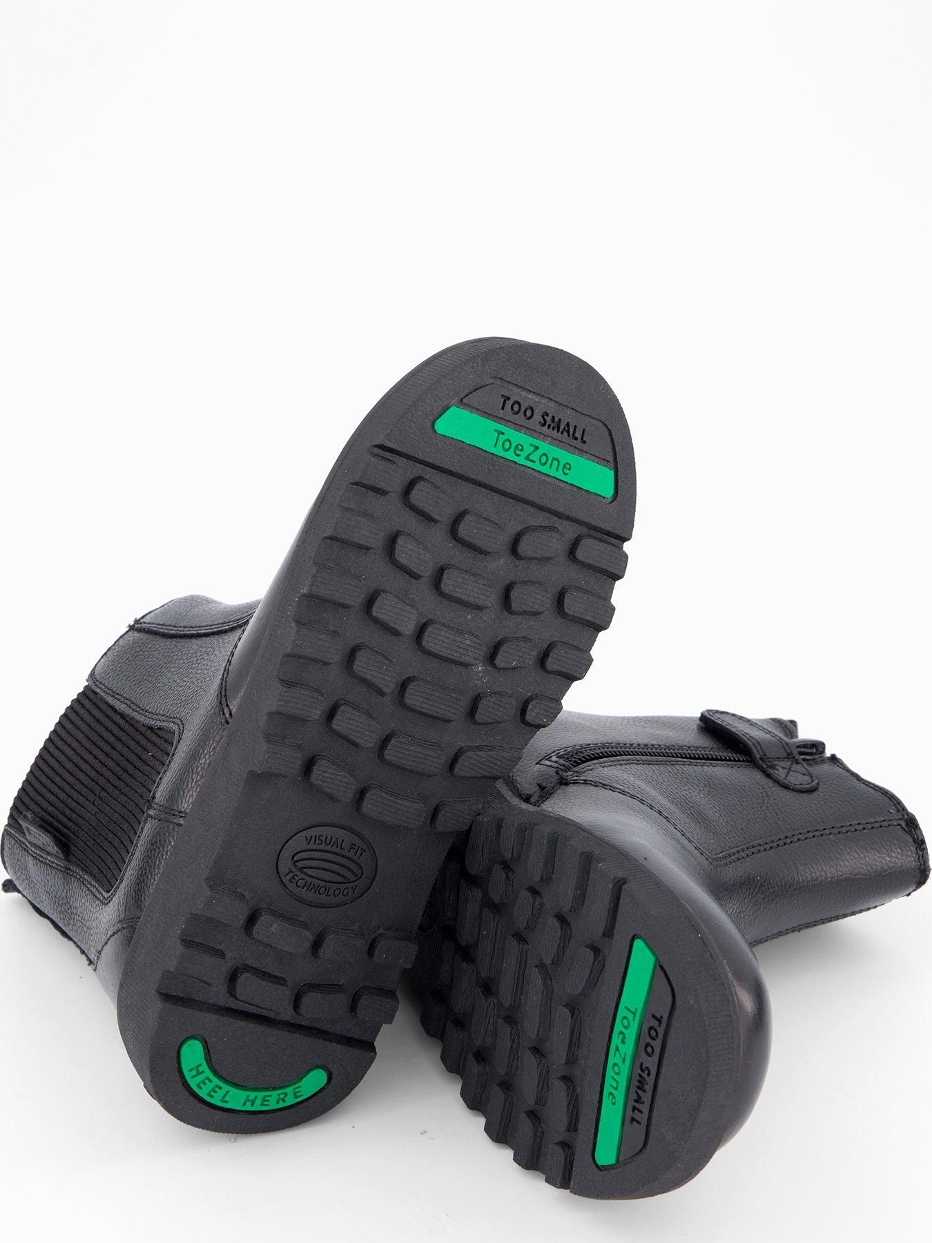  image of the-very-collection-toezone-girls-leather-black-zip-ankle-boot