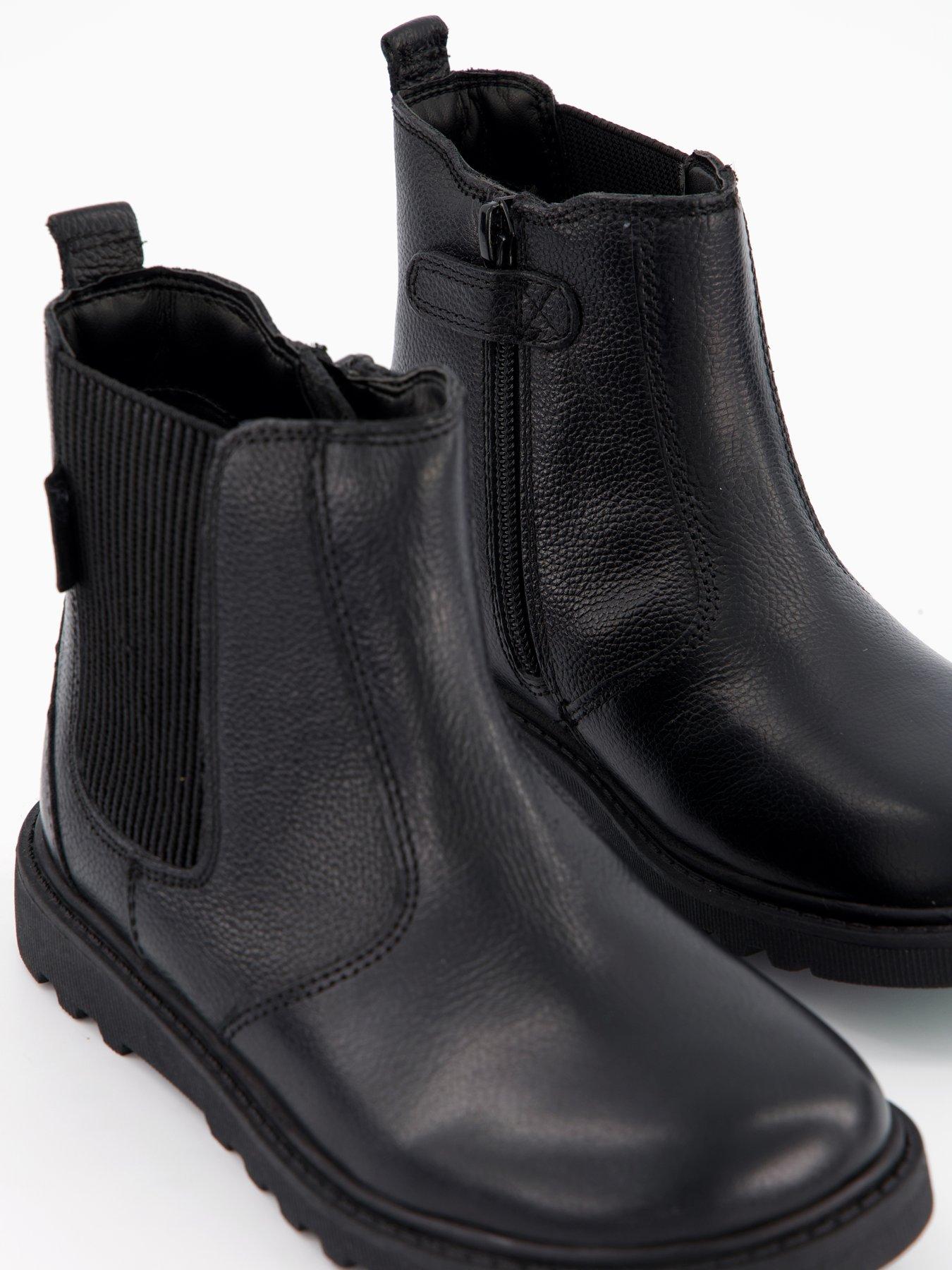  image of the-very-collection-toezone-girls-leather-black-zip-ankle-boot