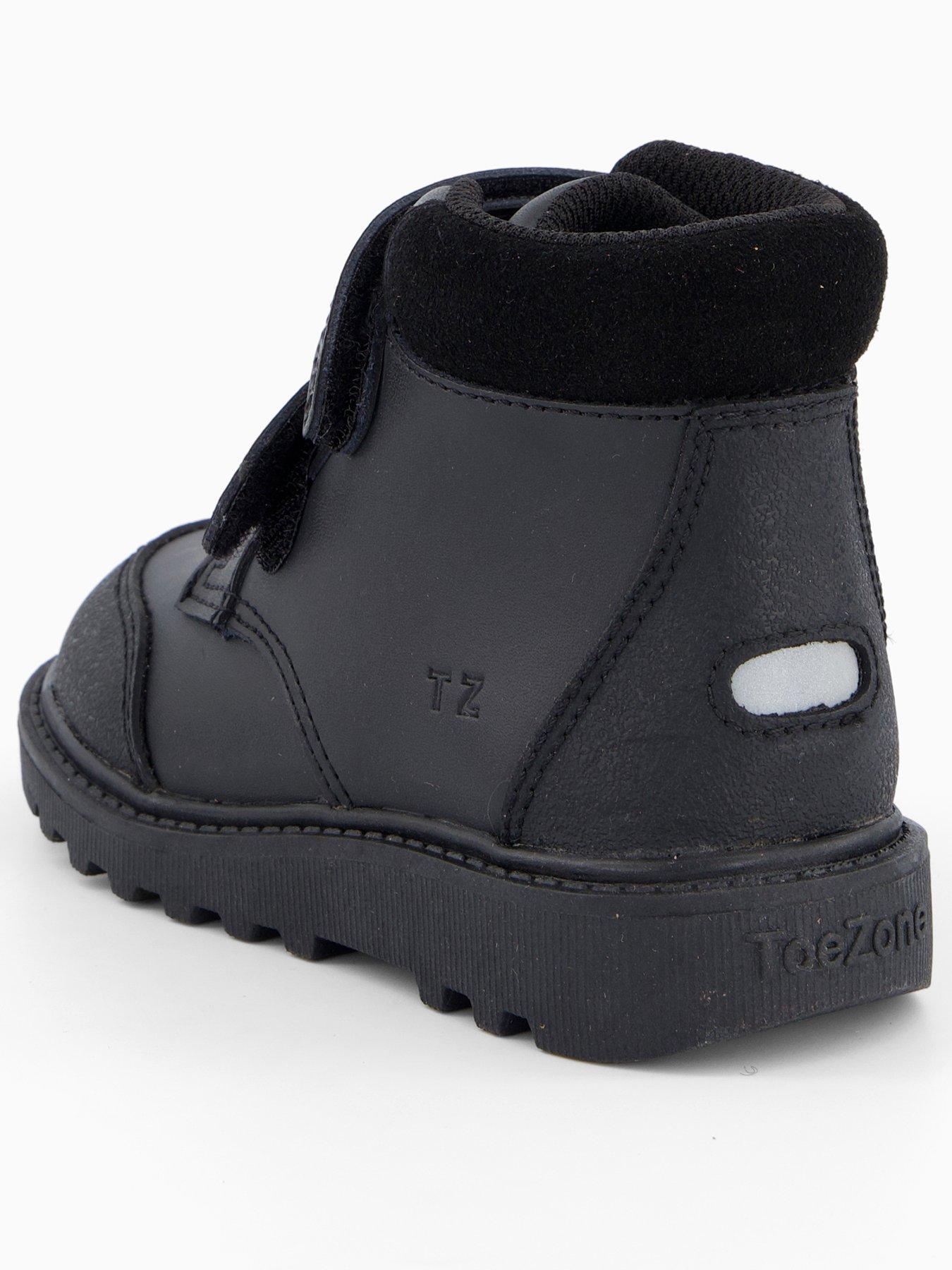  image of the-very-collection-toezone-boys-rip-tape-black-ankle-boots-with-toe-bumper