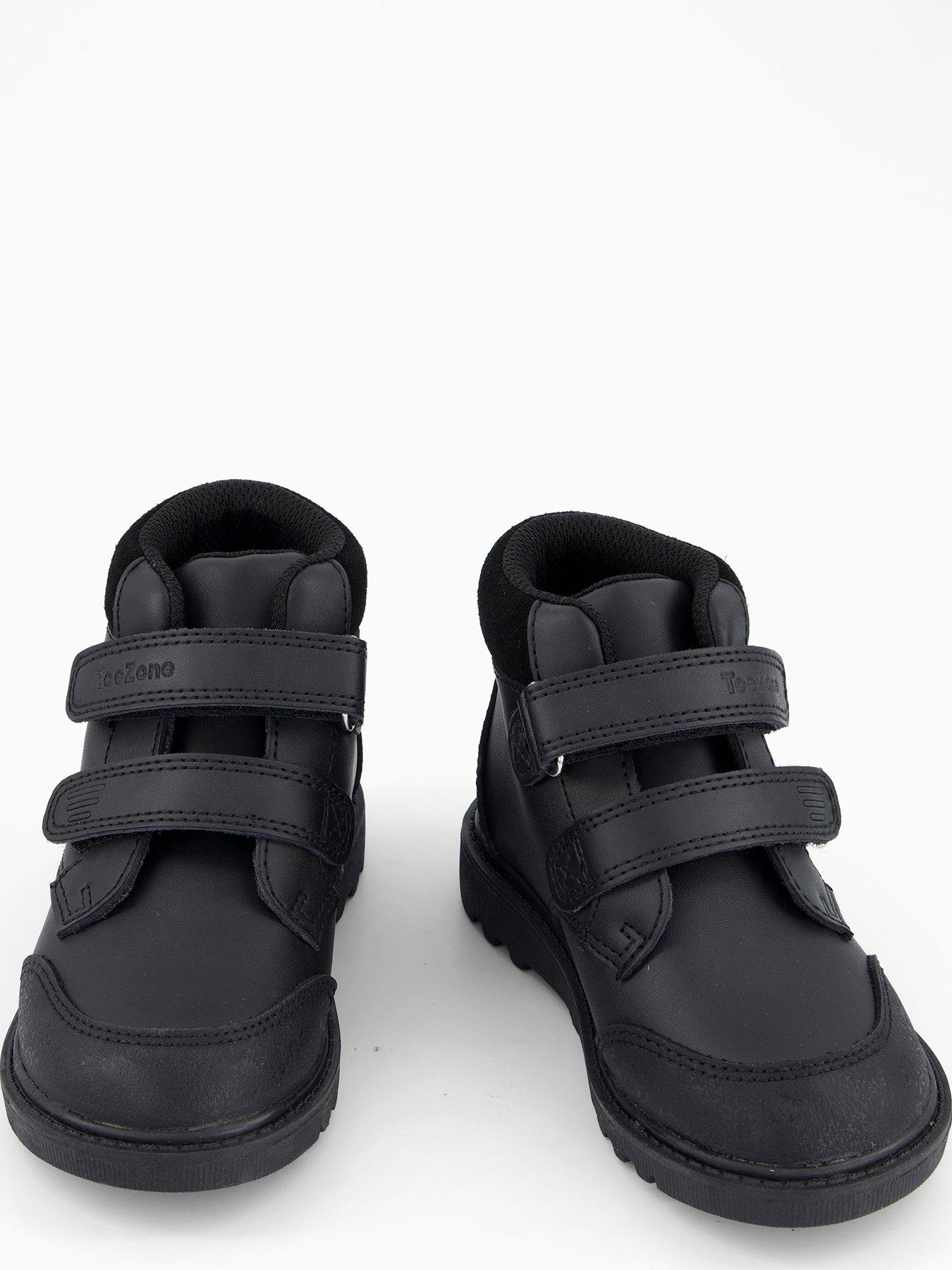 image of the-very-collection-toezone-boys-rip-tape-black-ankle-boots-with-toe-bumper