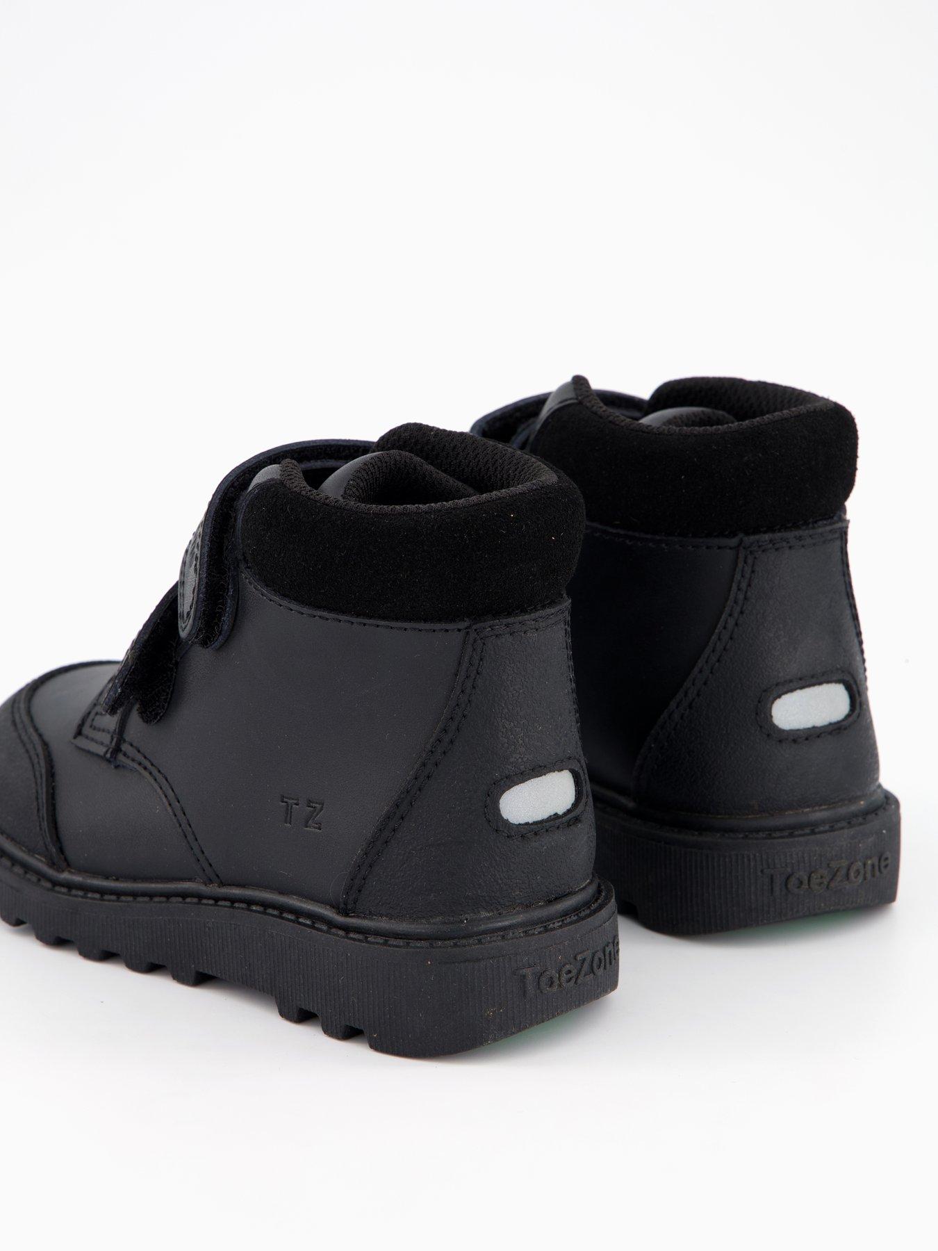  image of the-very-collection-toezone-boys-rip-tape-black-ankle-boots-with-toe-bumper