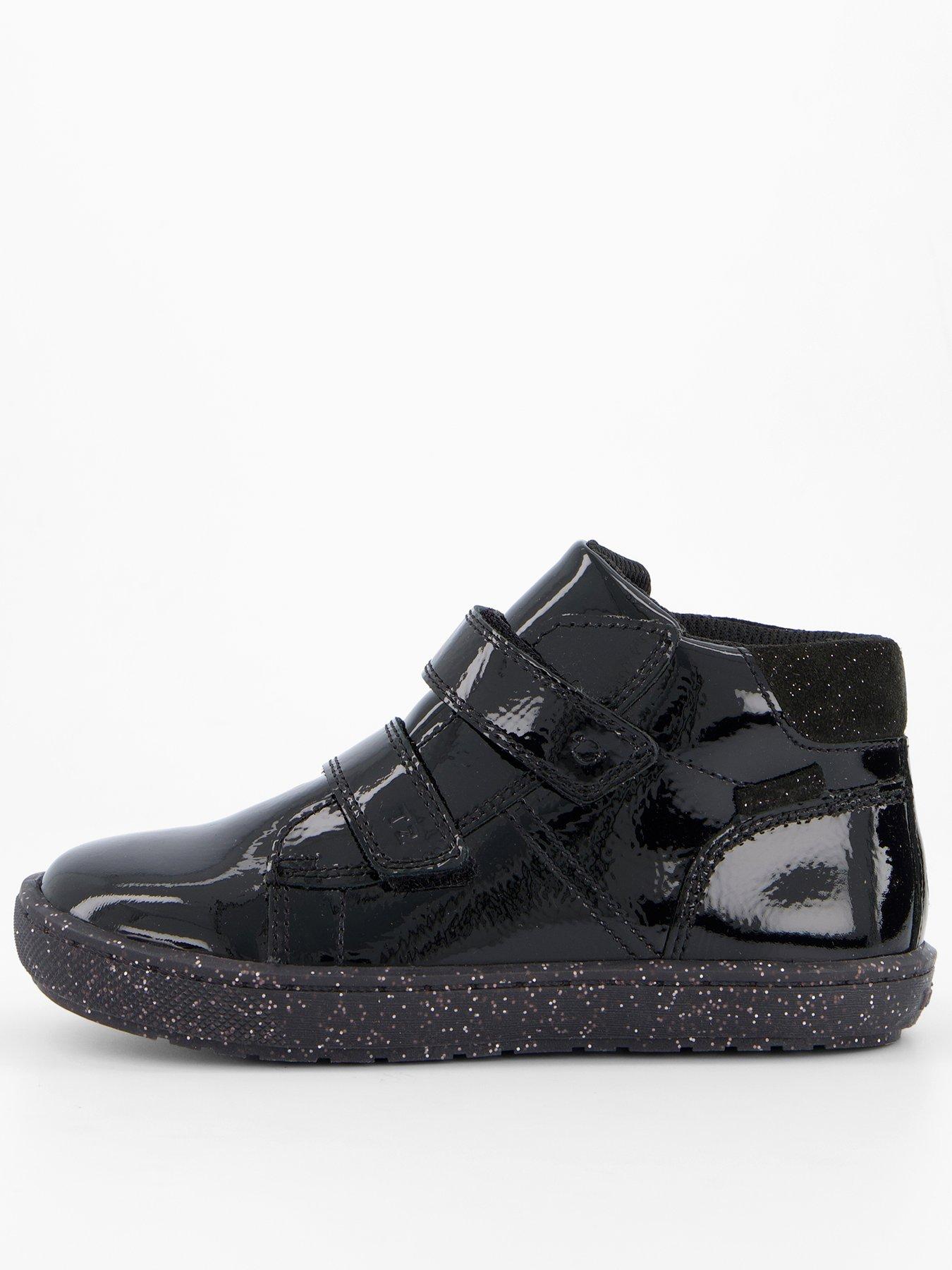 The Very Collection Girls Patent Leather 2 Strap Boot - Black