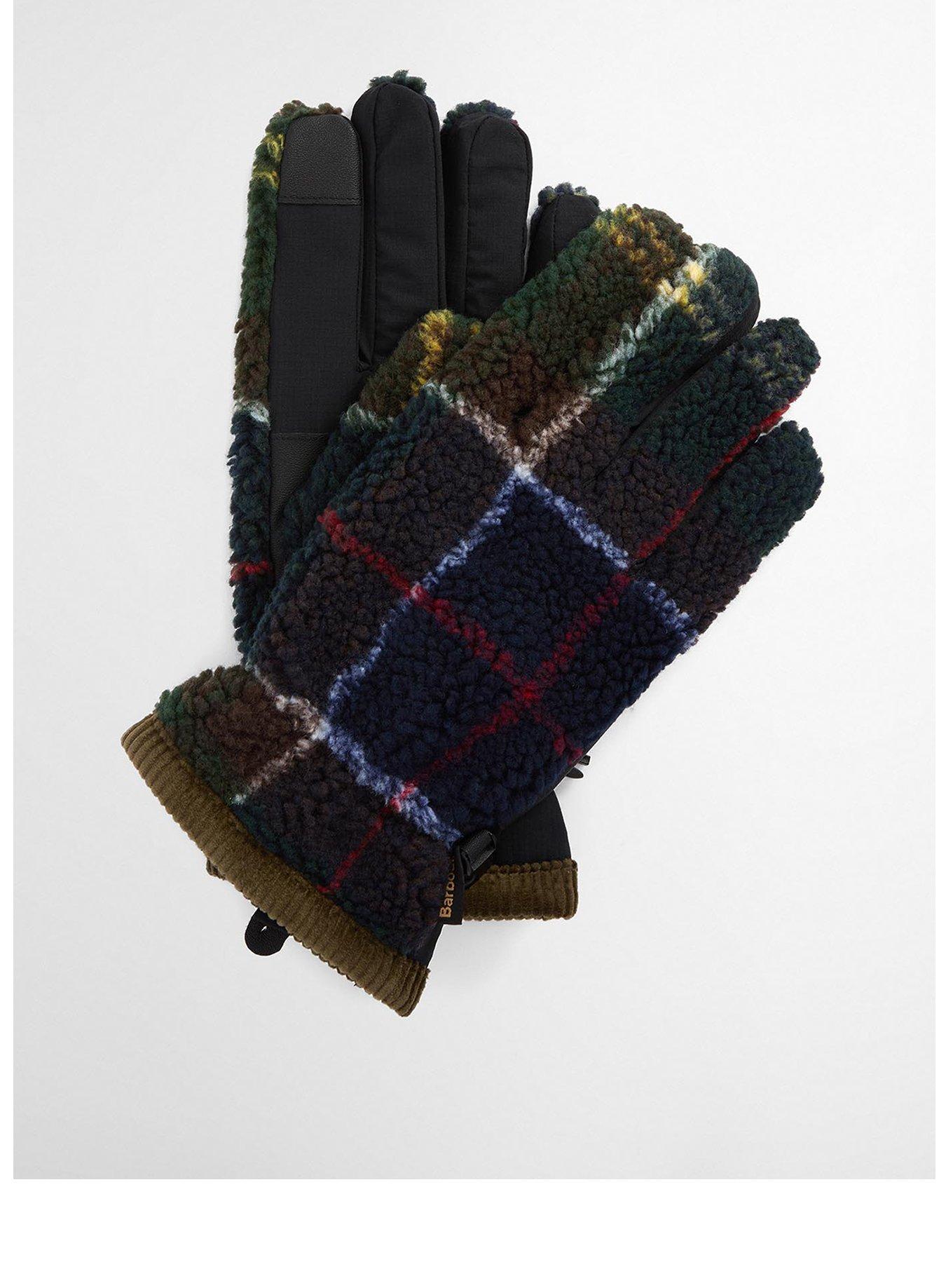 Barbour Field Tartan Fleece Gloves - Black
