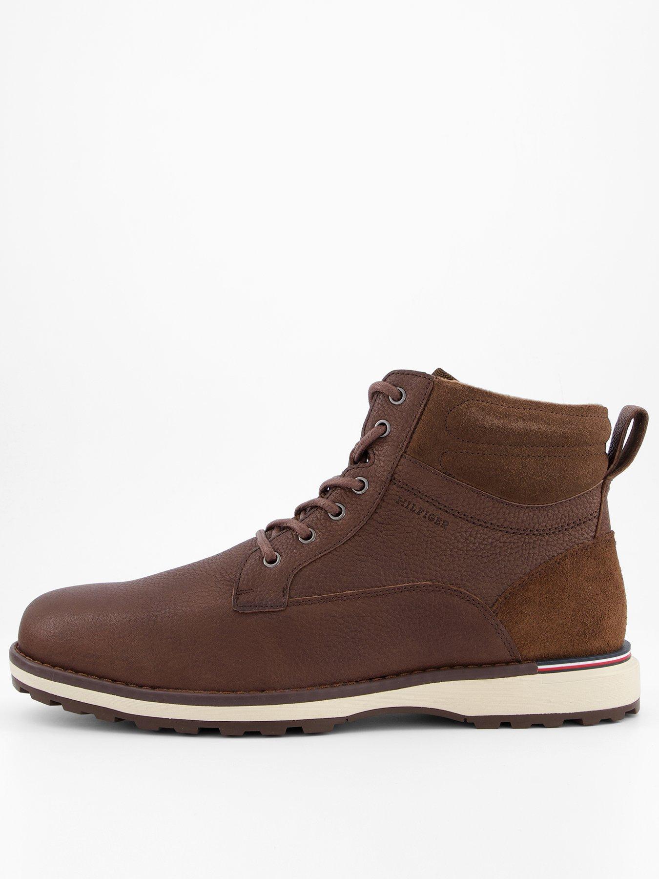  image of tommy-hilfiger-corporate-leather-lace-up-boots-brown