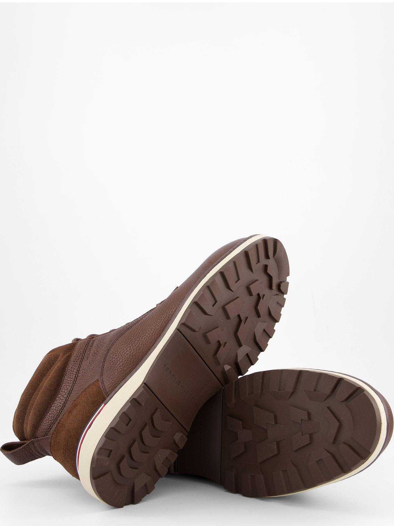  image of tommy-hilfiger-corporate-leather-lace-up-boots-brown