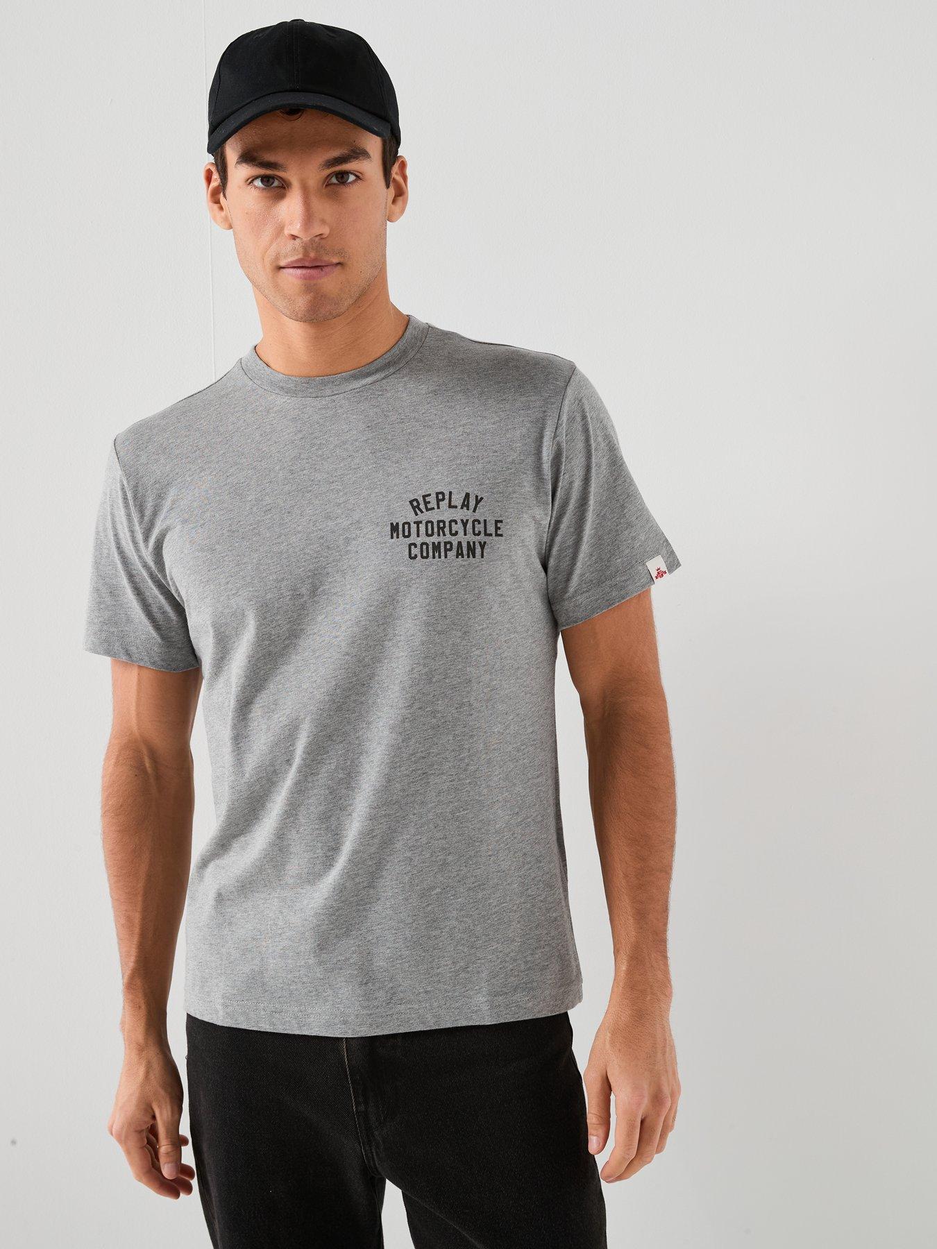  image of replay-motorcycle-company-printed-t-shirt-black