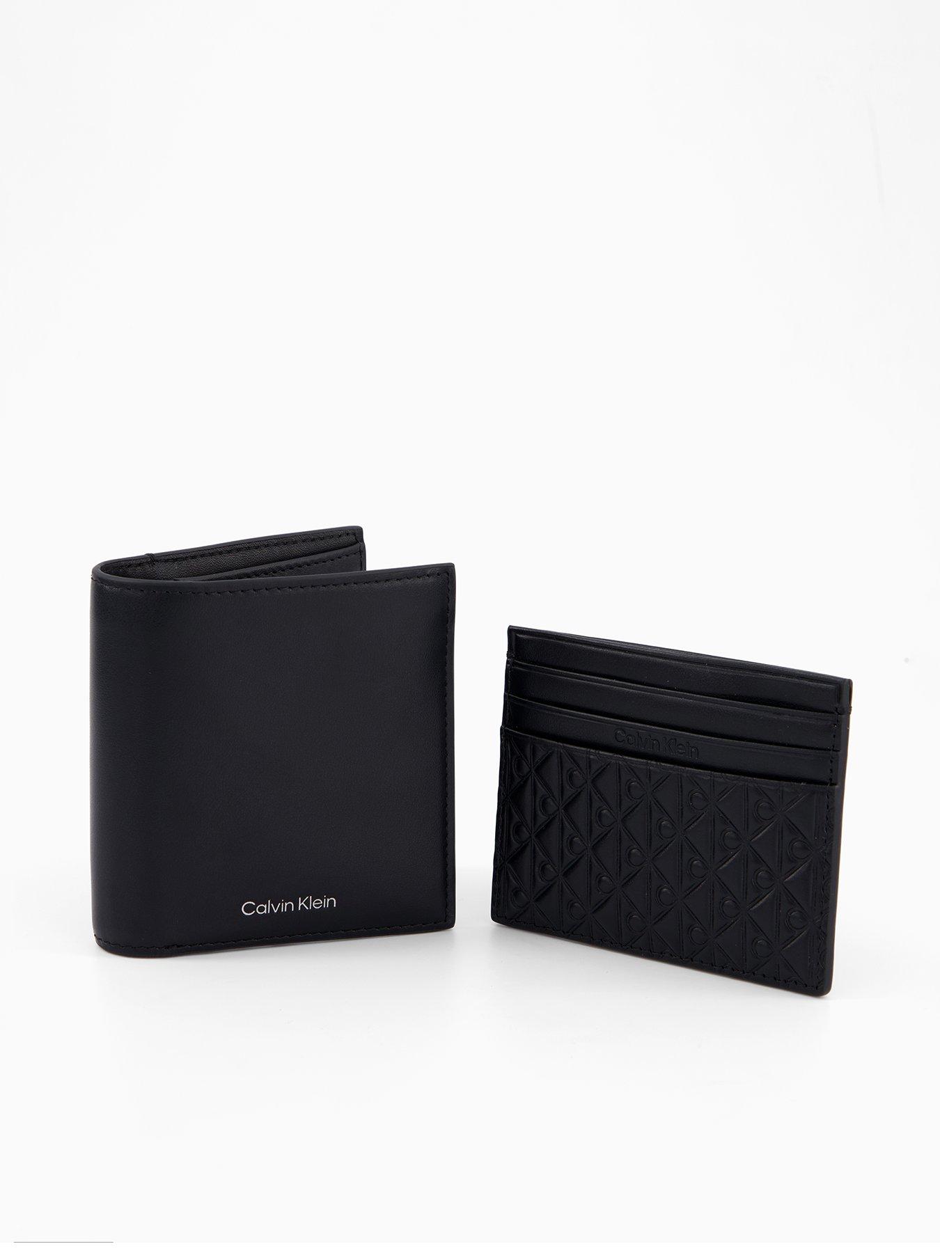 front image of calvin-klein-bifold-wallet-and-card-case-black