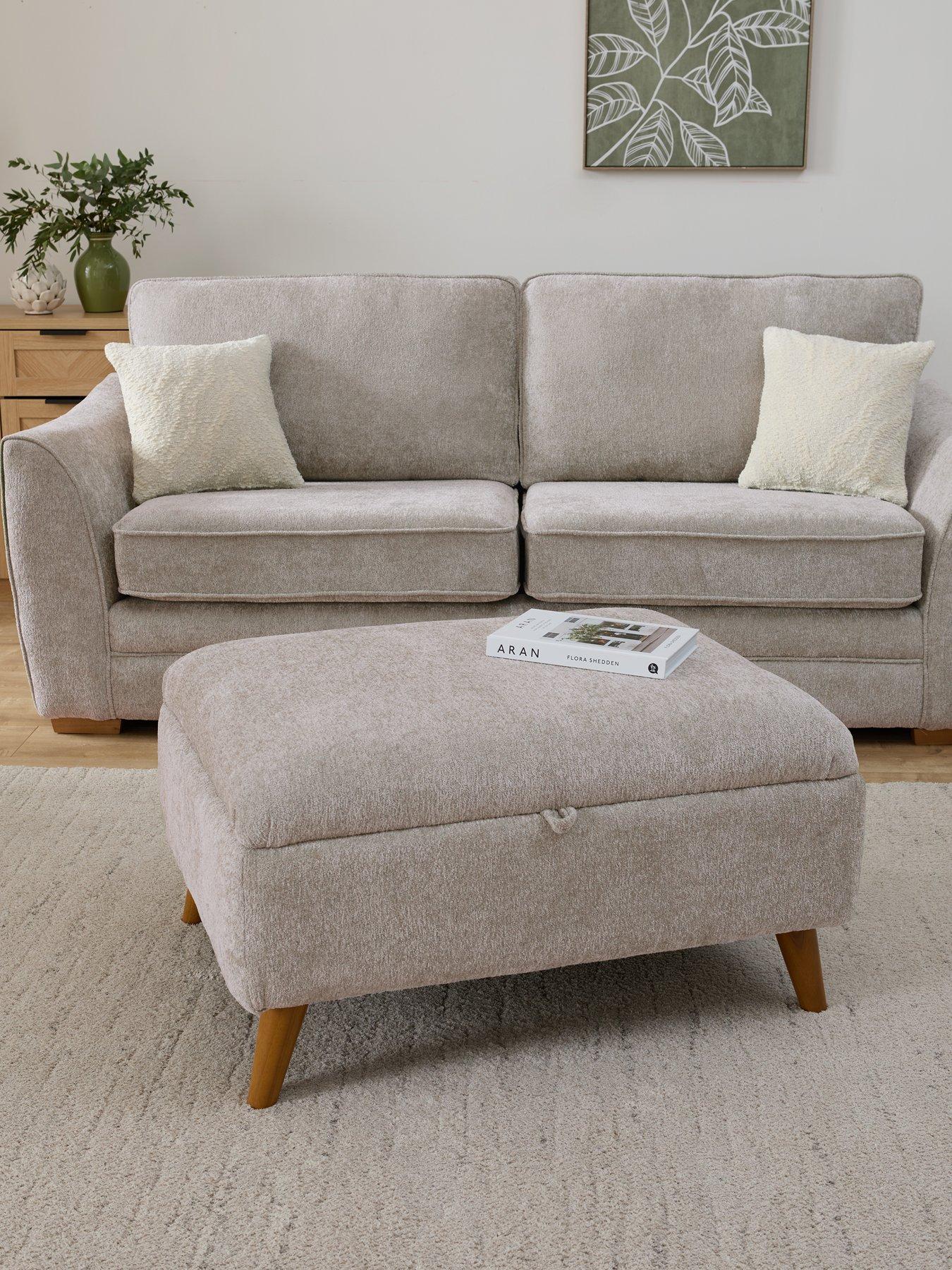 The Very Collection Trinity Fabric Storage Footstool - Made to order in the UK