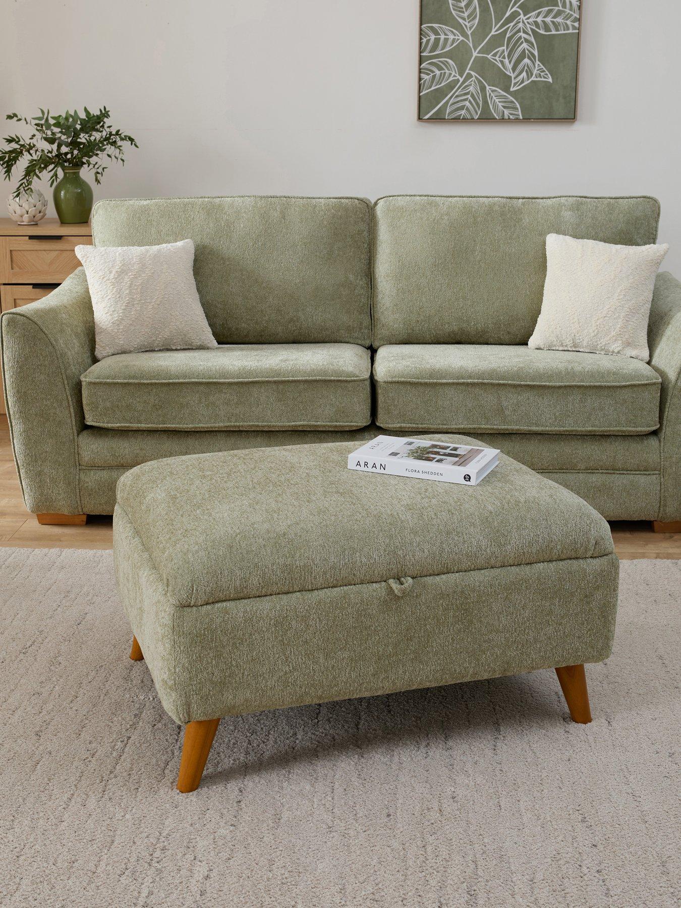 The Very Collection Trinity Fabric Storage Footstool - Made to order in the UK