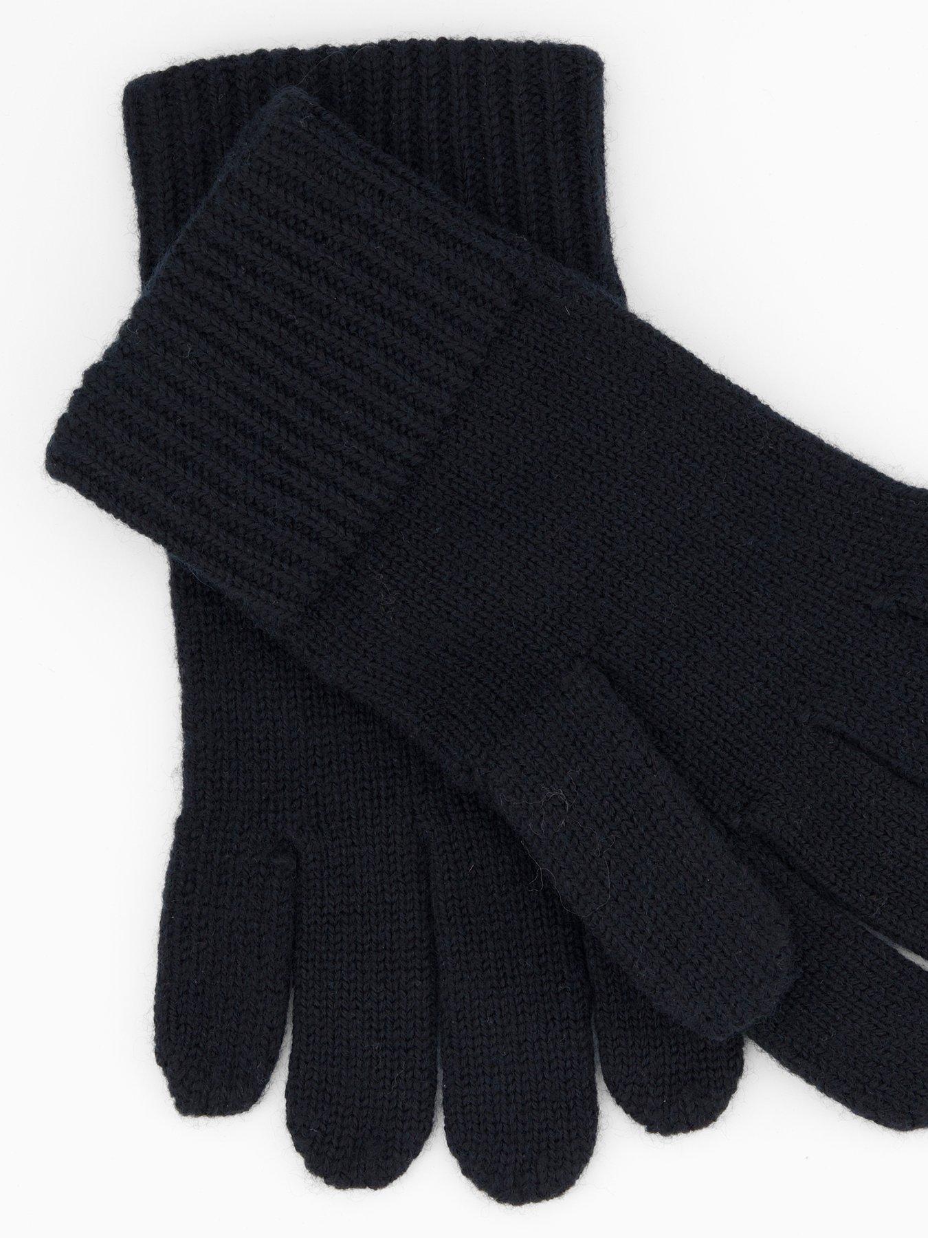 Image 4 of 4 of Calvin Klein Patch Wool Knitted Gloves - Black