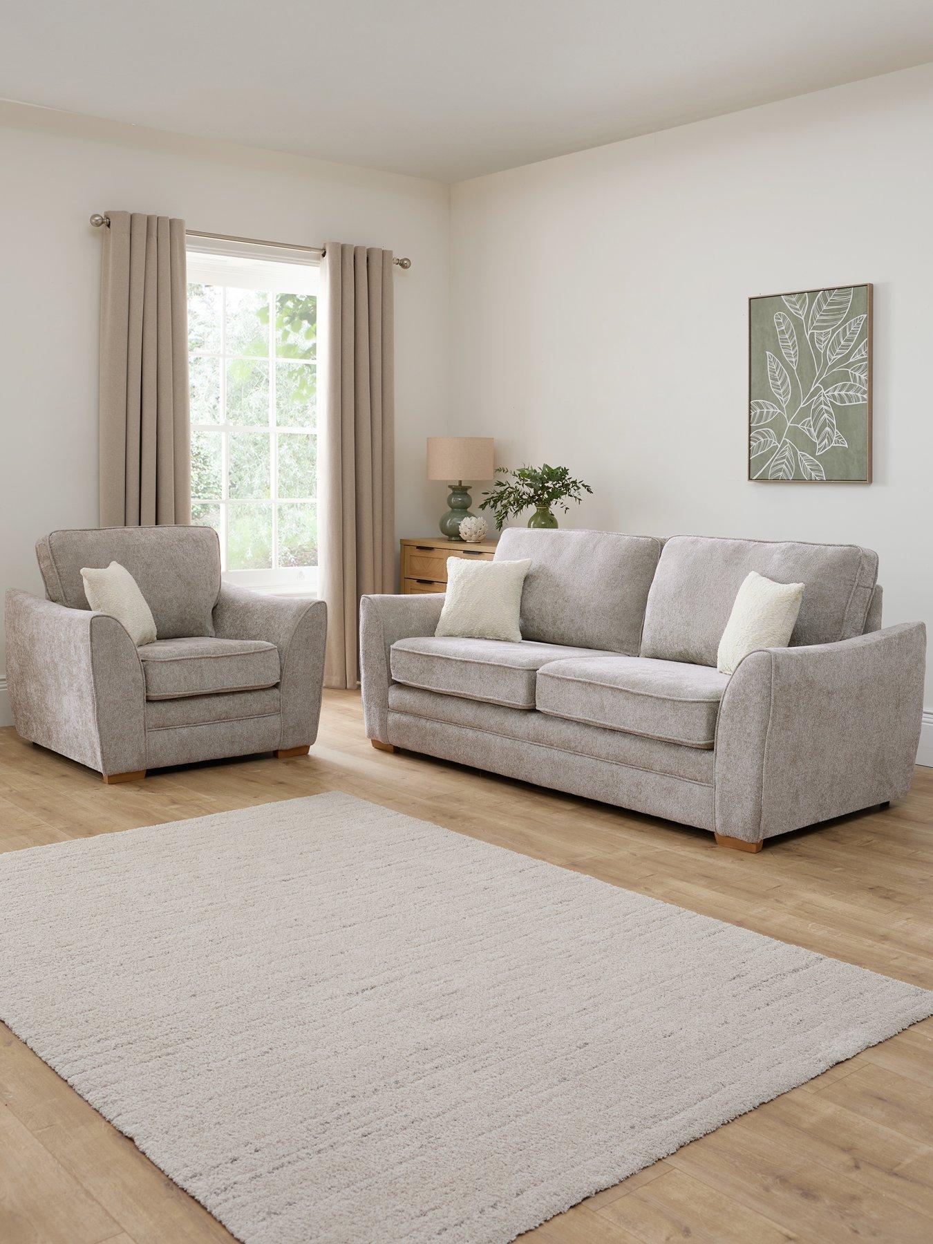 The Very Collection Trinity Fabric 3 Seater Sofa + Armchair (Buy  &  SAVE!) - Made to order in the UK