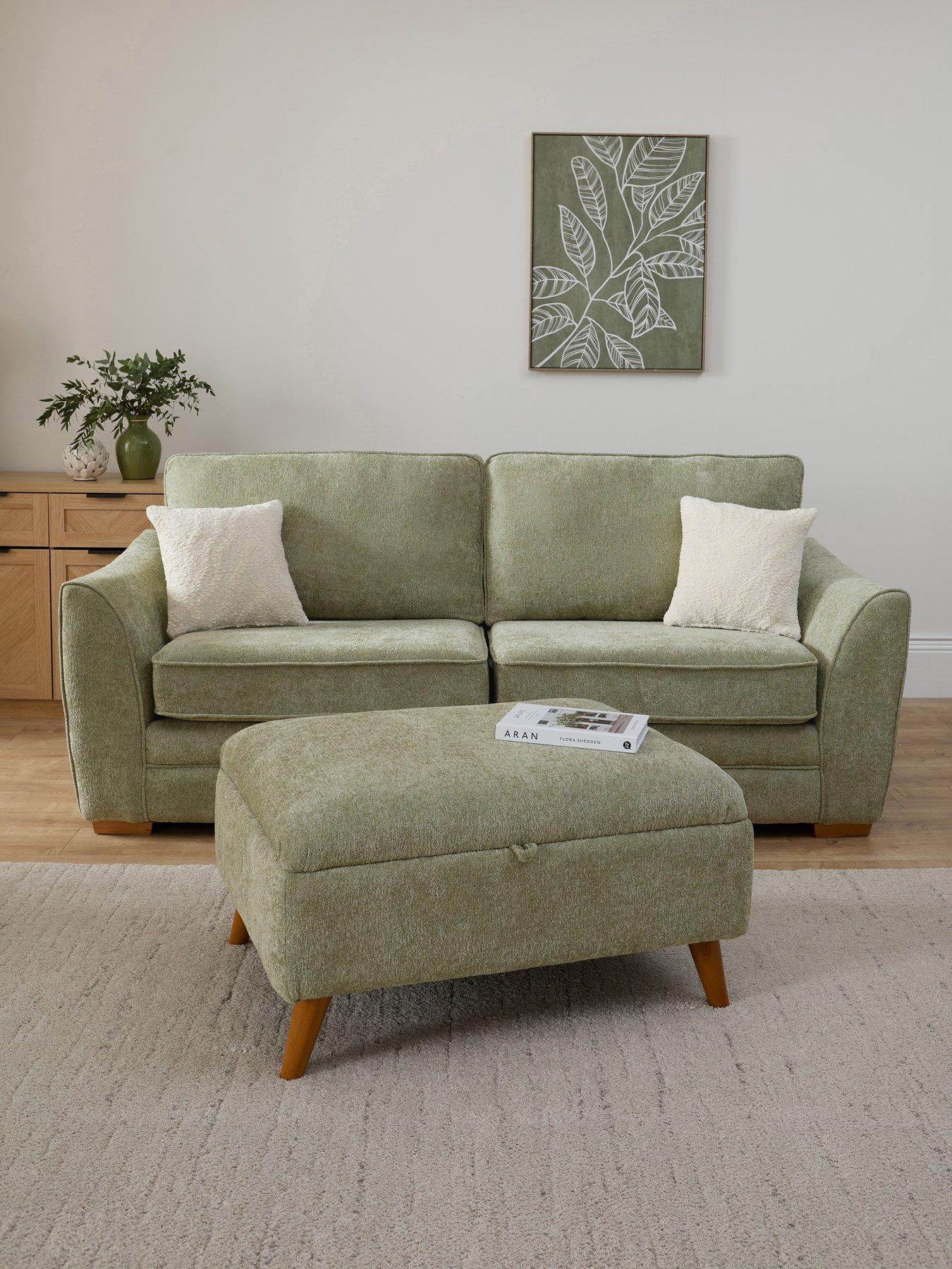 Image 1 of 7 of The Very Collection Trinity Fabric 3 Seater&nbsp;Sofa with Storage Footstool - Made to Order in the UK