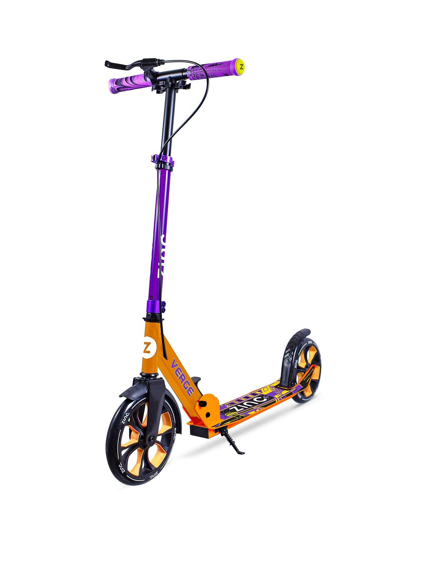 Zinc Big Wheeled Folding Verge Pro Scooter - Orange  &  Purple